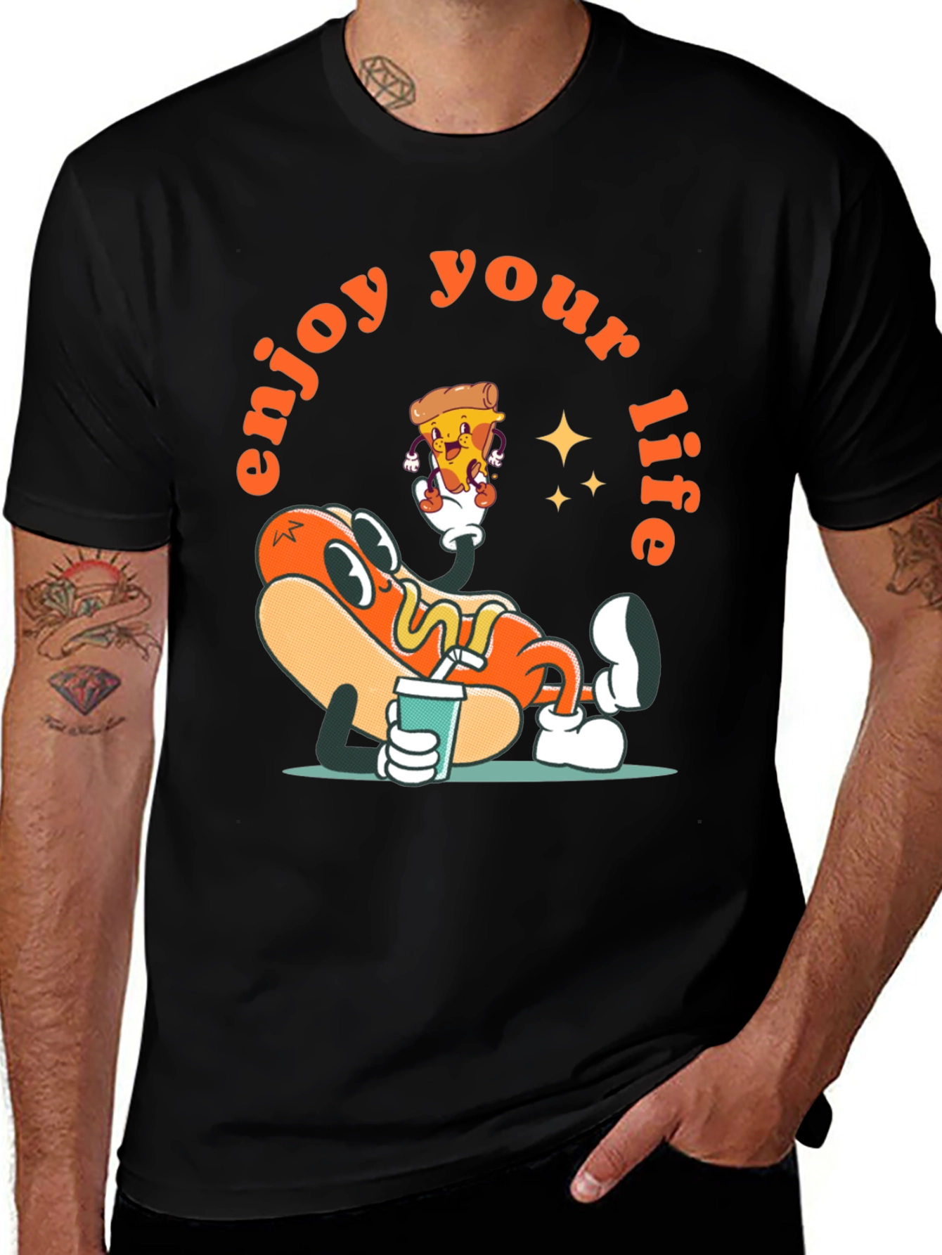 Enjoy Your Life Cartoon Graphic Tee