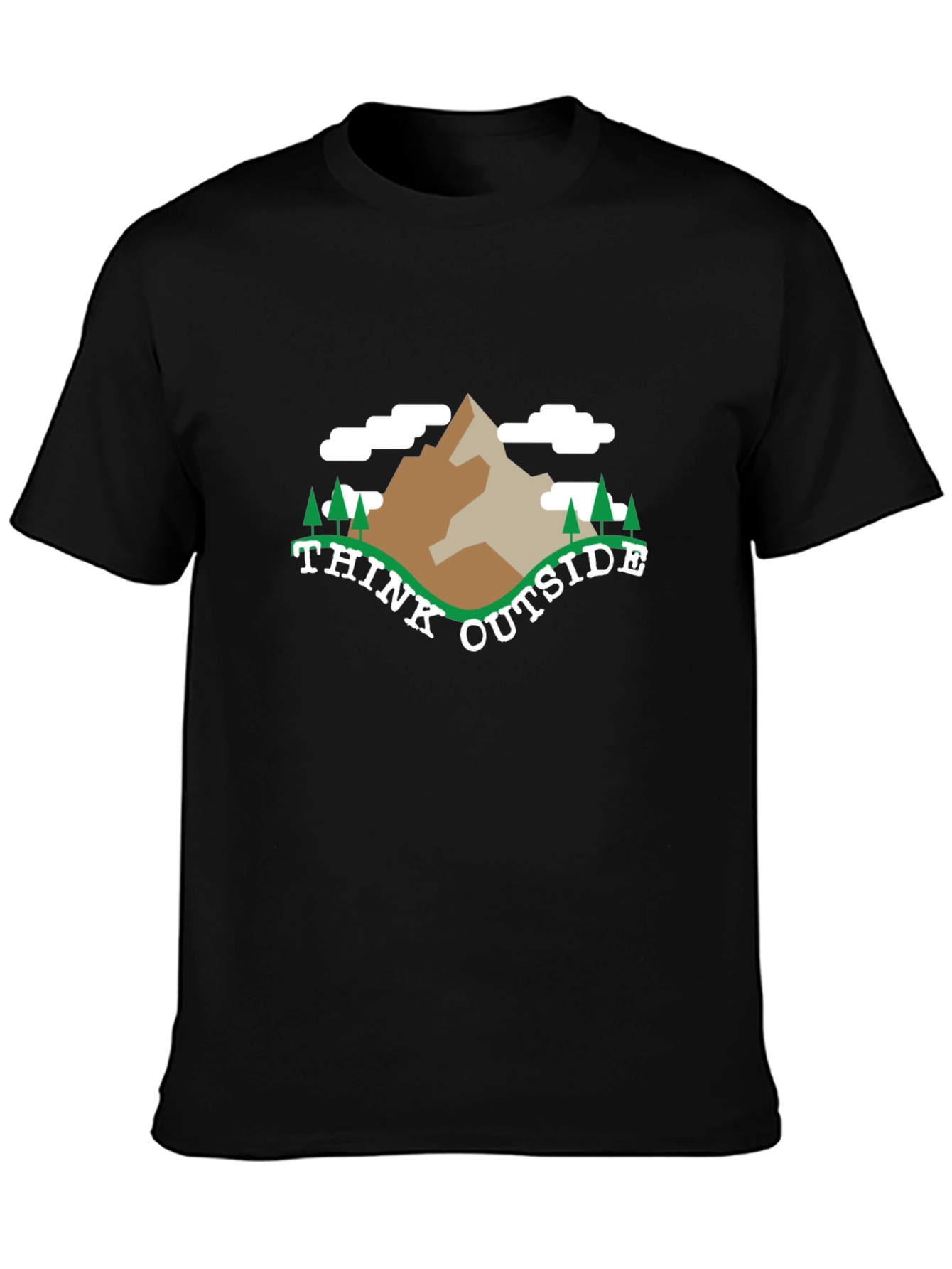 Think Outside Graphic Tee - Black Cotton Casual