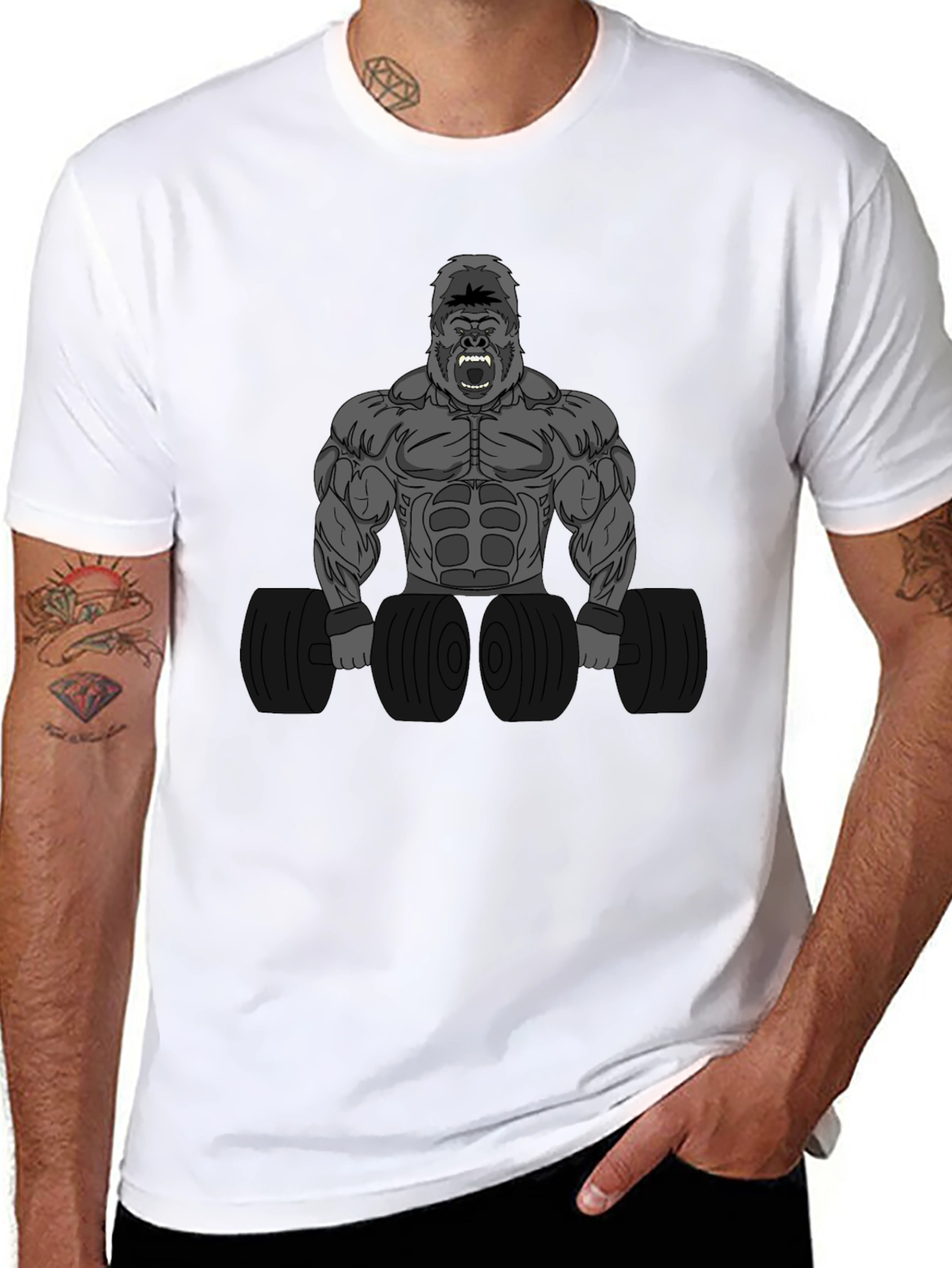Gorilla Gym T-Shirt - Black Cotton Blend