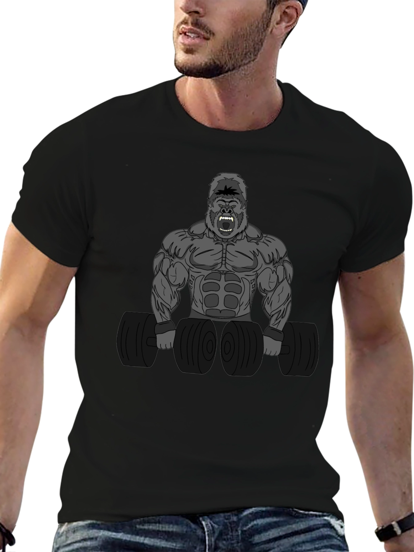 Gorilla Gym T-Shirt - Black Cotton Blend