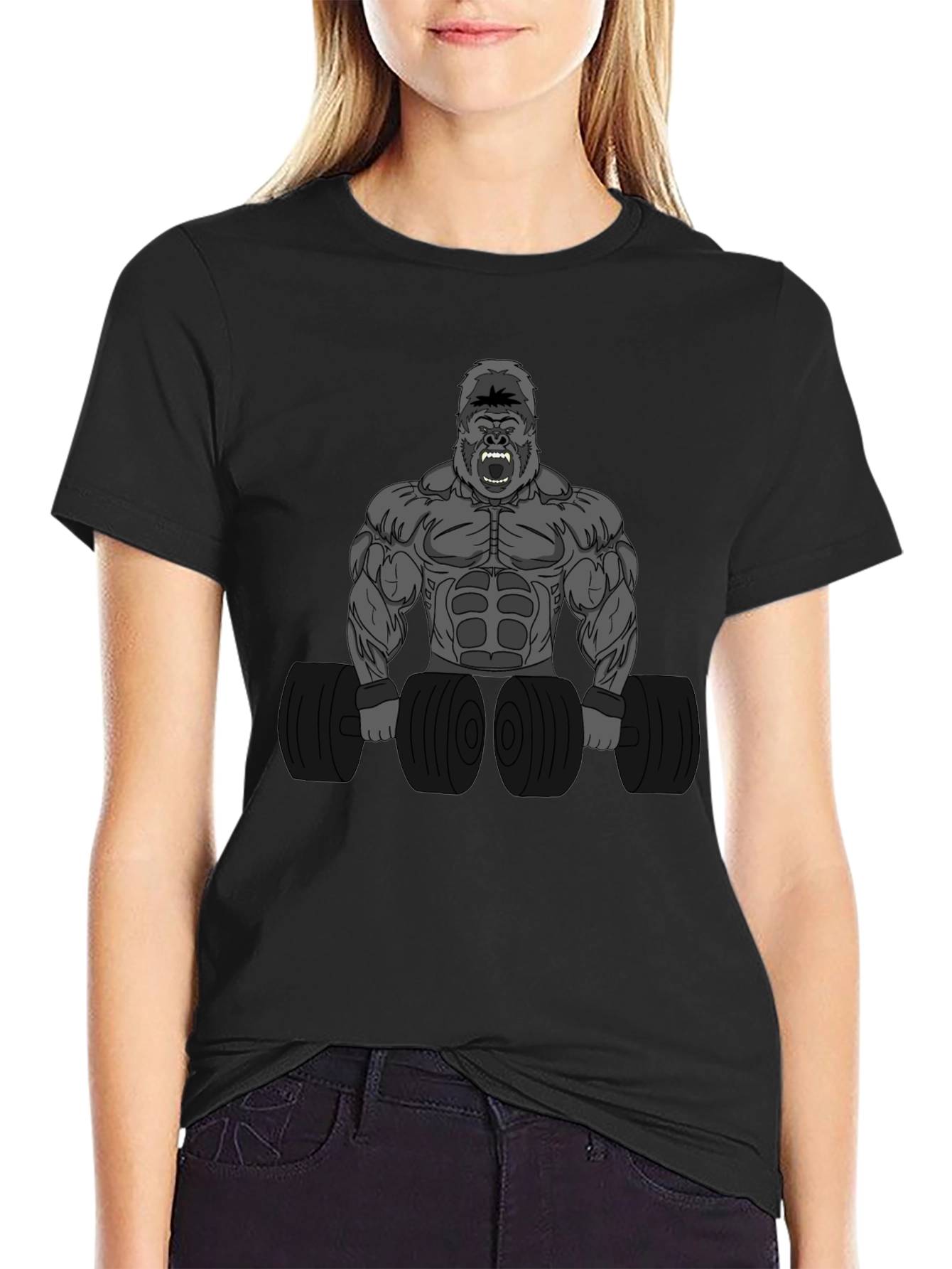 Gorilla Gym T-Shirt - Black Cotton Blend