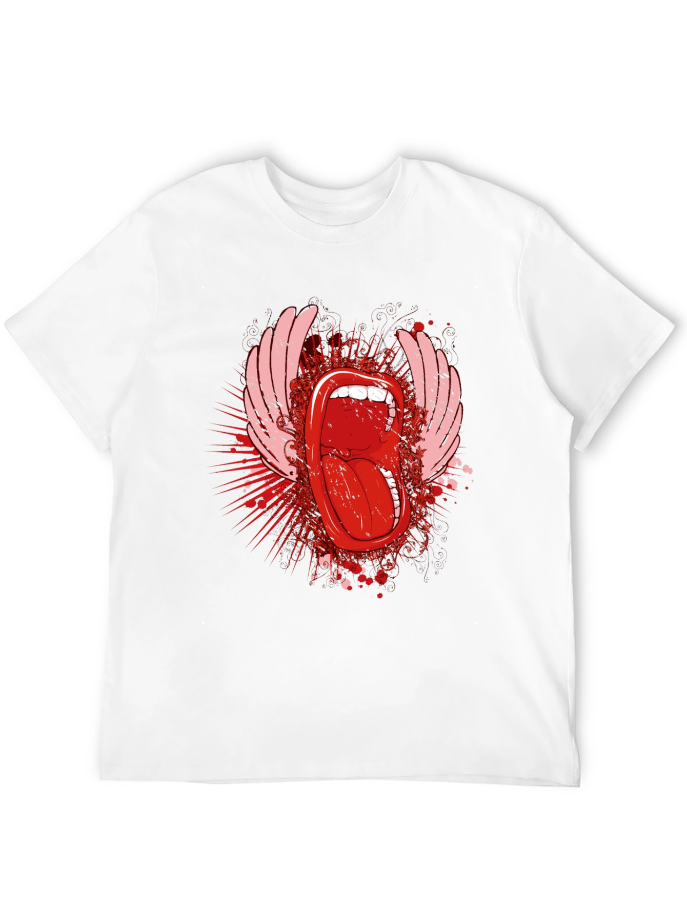 Rock On Black T-Shirt with Tongue Graphic