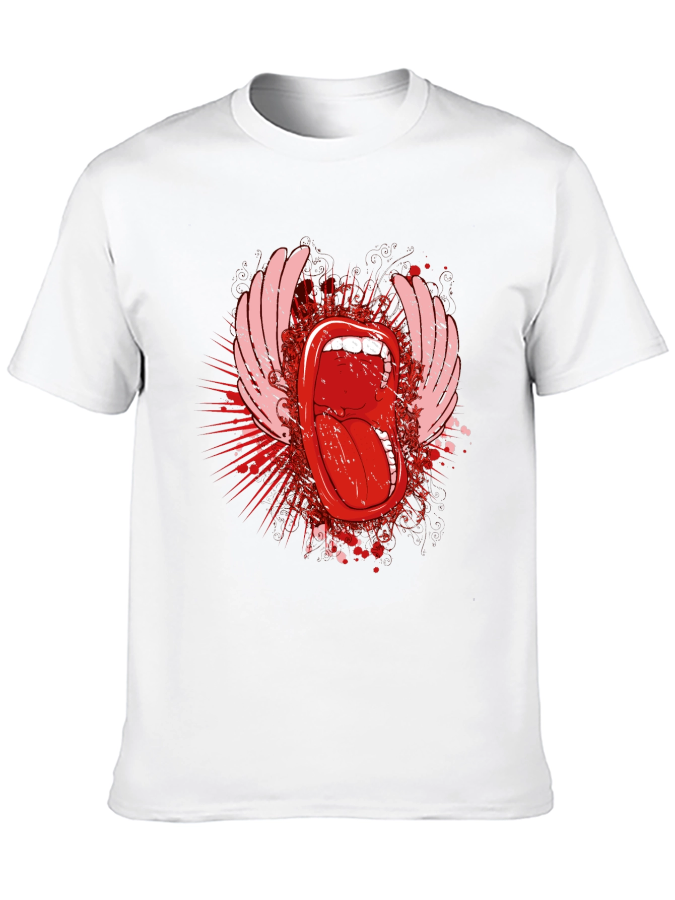 Rock On Black T-Shirt with Tongue Graphic