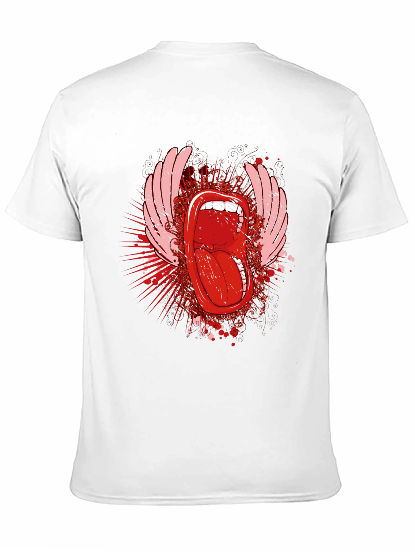 Rock On Black T-Shirt with Tongue Graphic