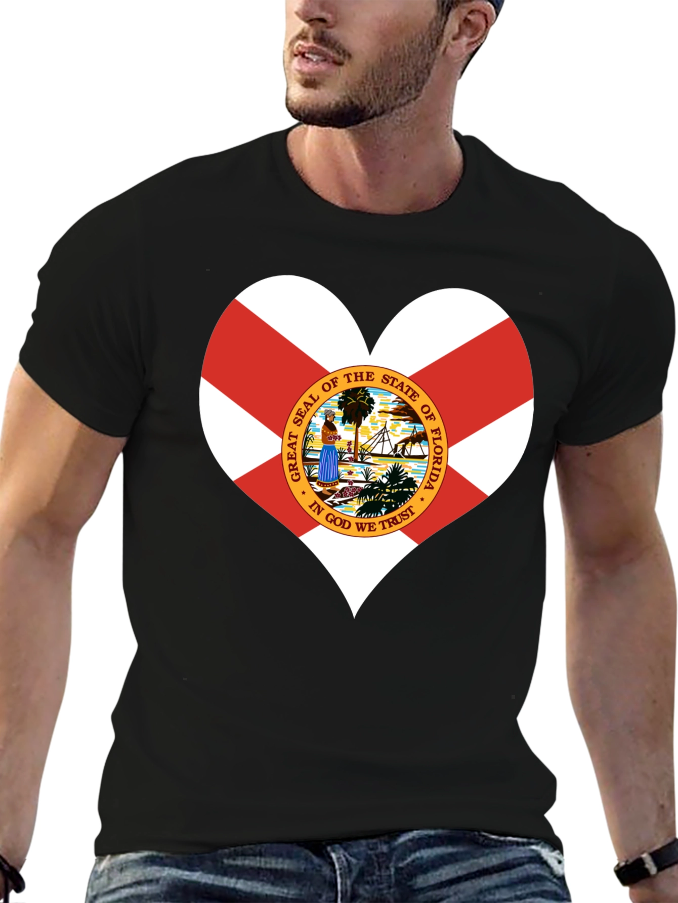 Florida Flag Heart T-Shirt - State Pride Tee