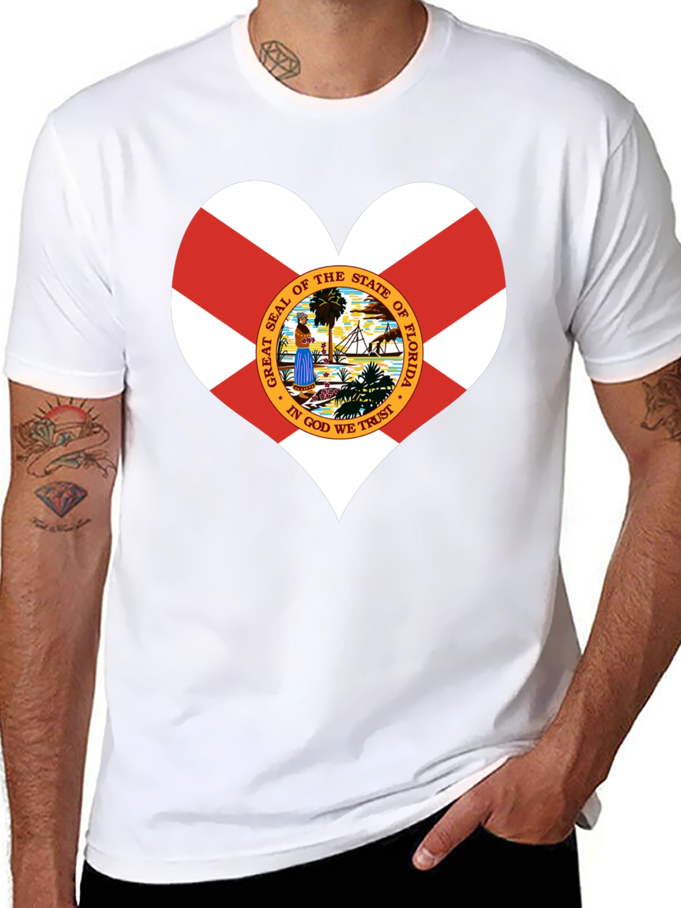Florida Flag Heart T-Shirt - State Pride Tee