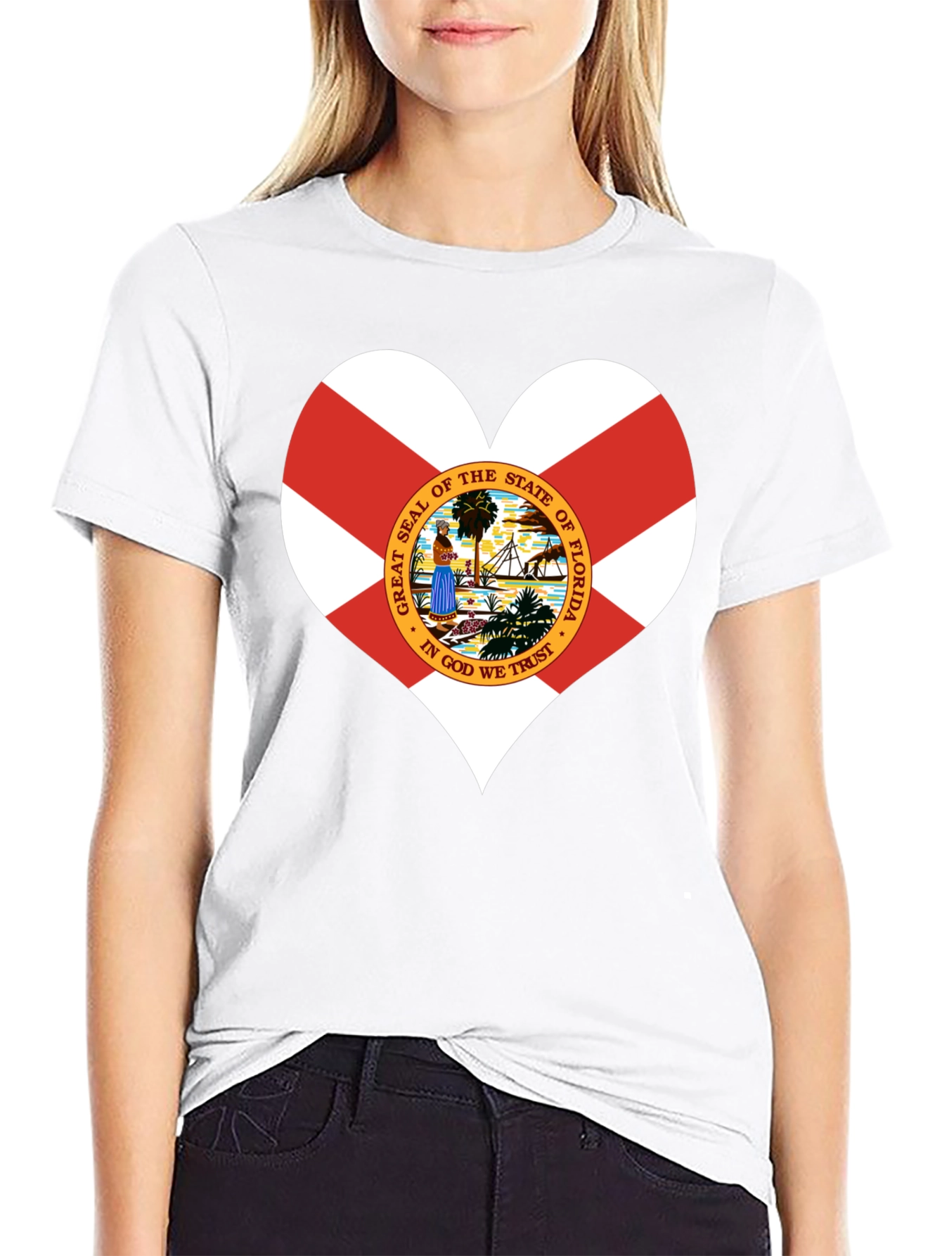 Florida Flag Heart T-Shirt - State Pride Tee