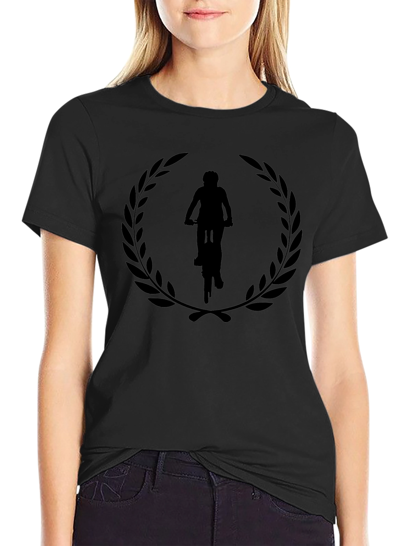 Cyclist Laurel Wreath Graphic Tee - Black