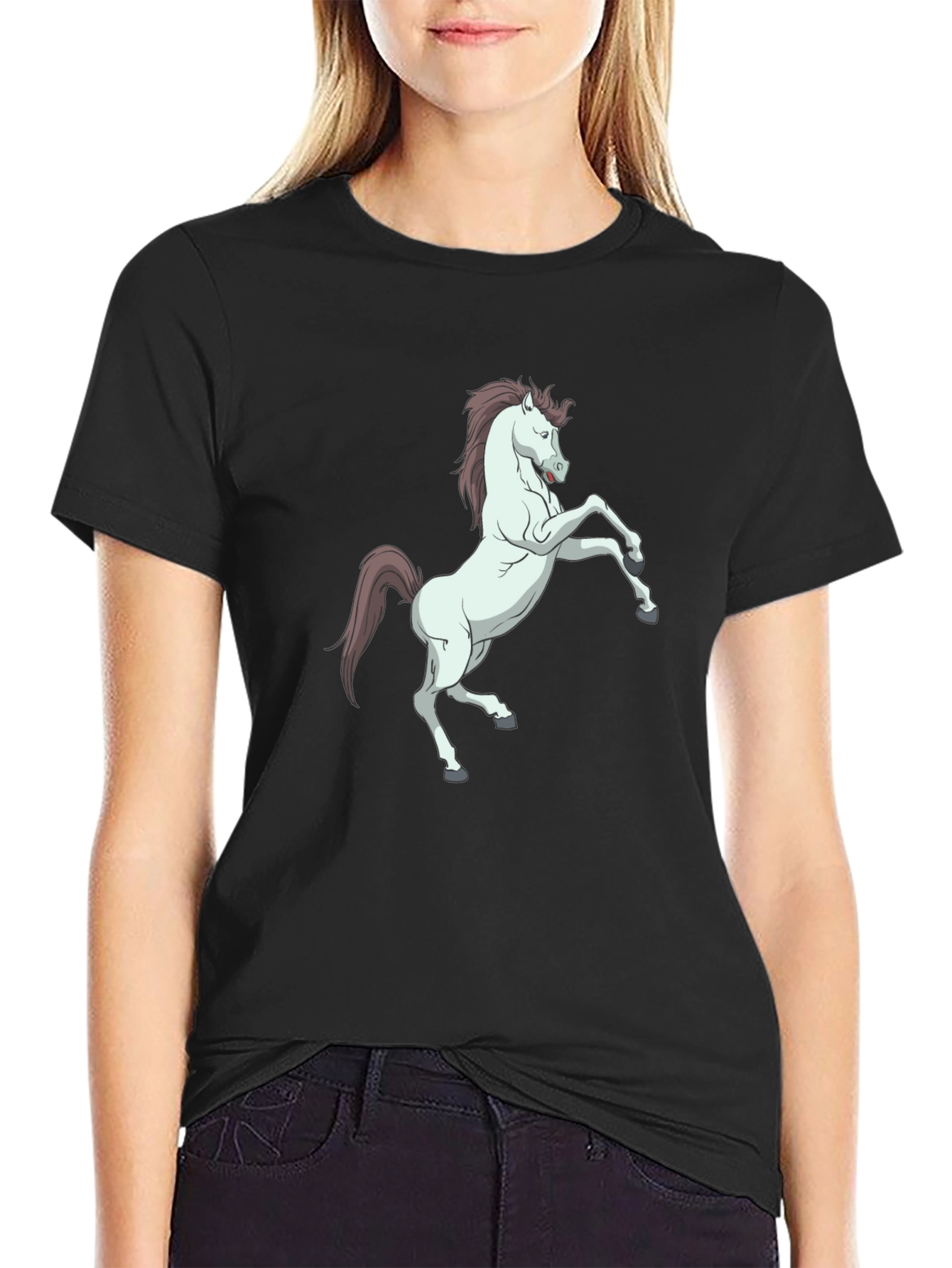 Horse Graphic Black T-Shirt - Stylish & Unique