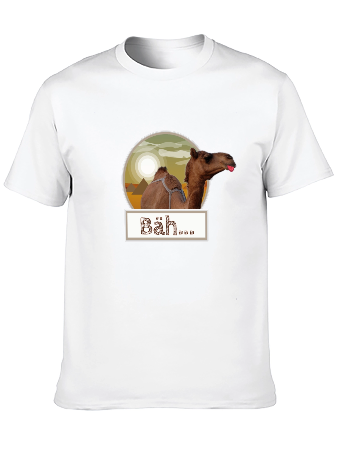 Humorous Camel Bäh... Graphic Tee - Black