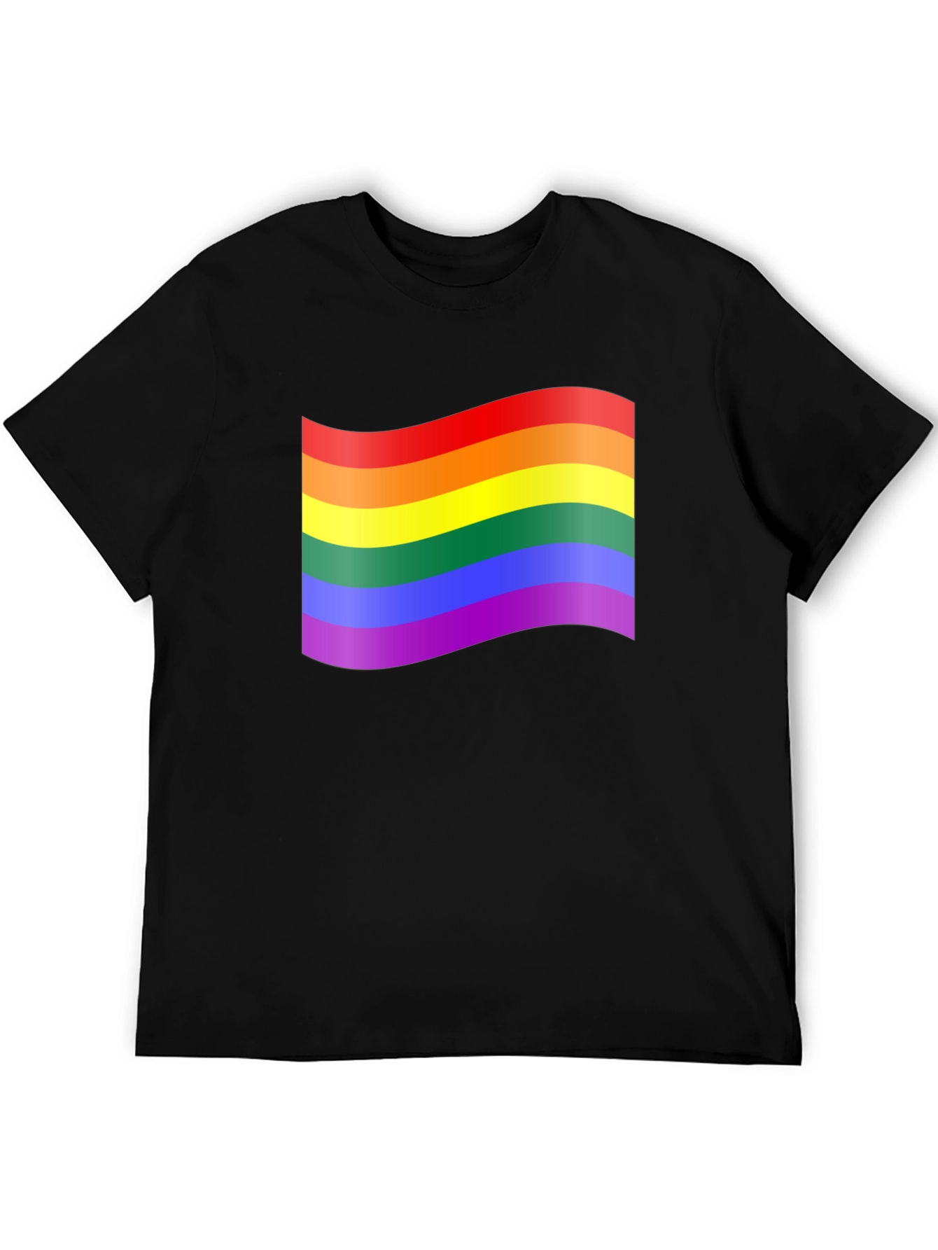 Pride Flag Graphic Tee - Unisex Black T-Shirt