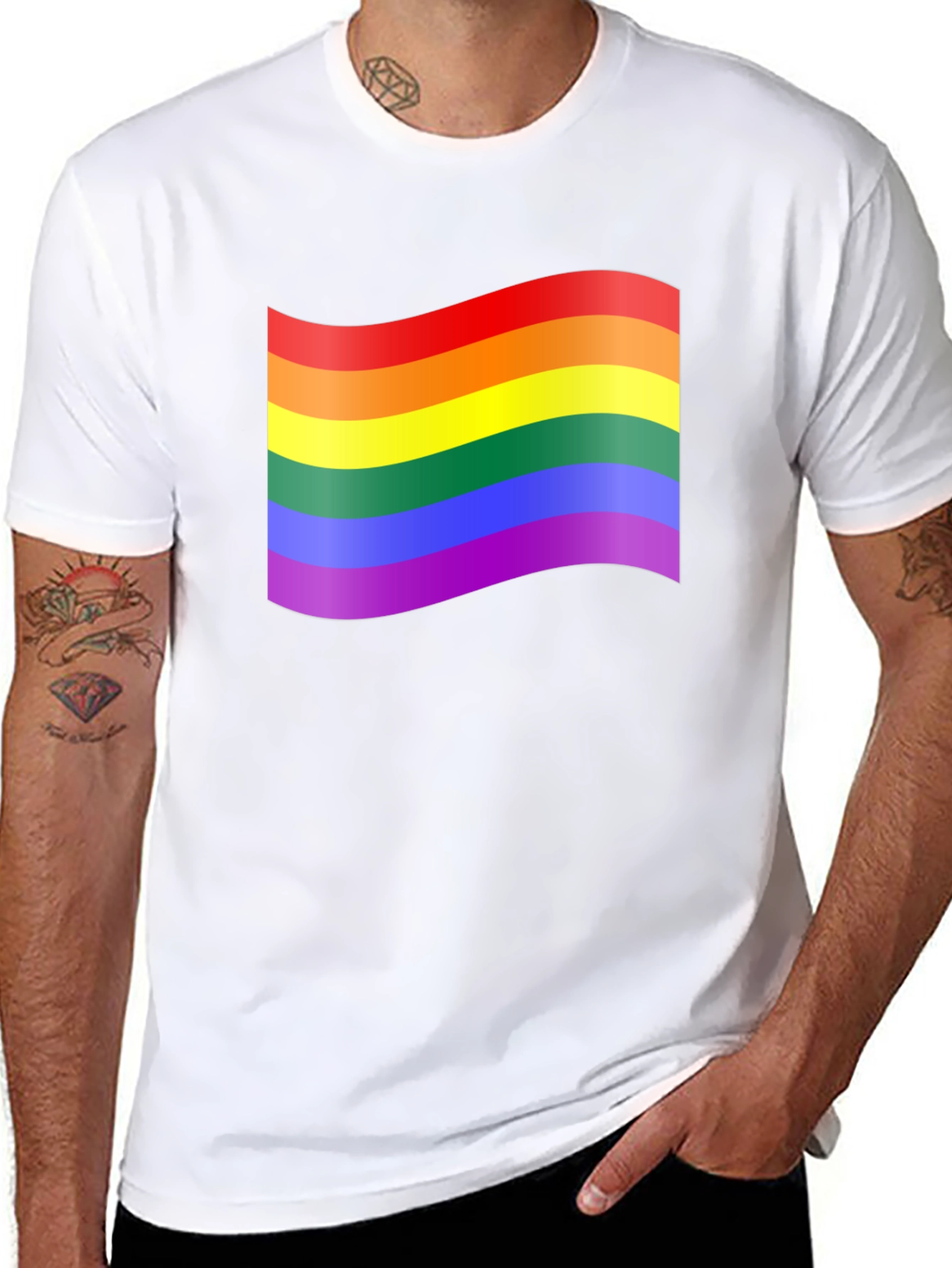 Pride Flag Graphic Tee - Unisex Black T-Shirt