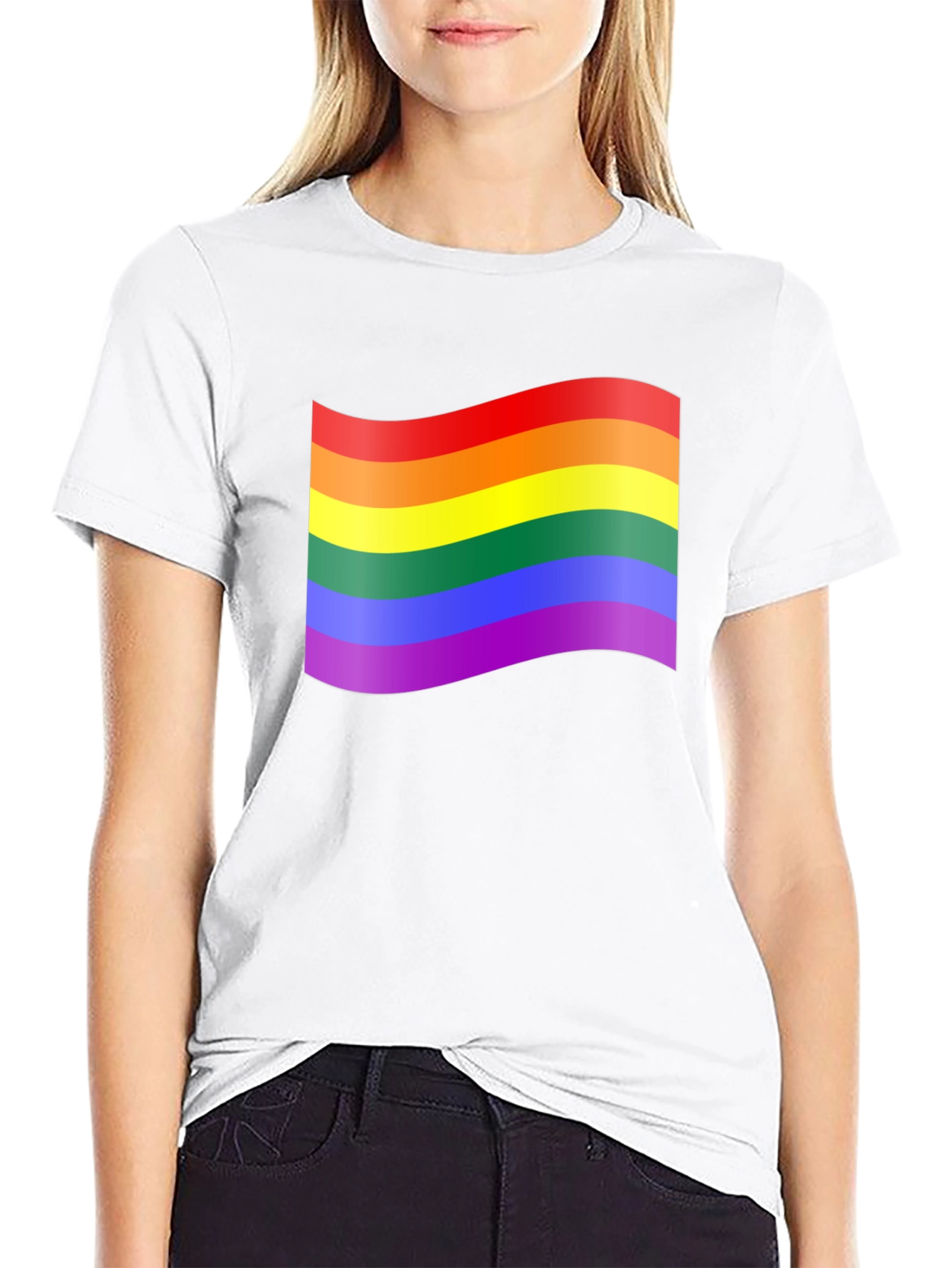 Pride Flag Graphic Tee - Unisex Black T-Shirt