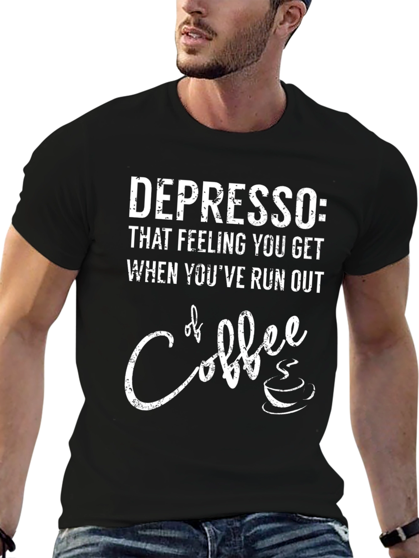 Depresso Coffee T-Shirt - Funny Graphic Tee