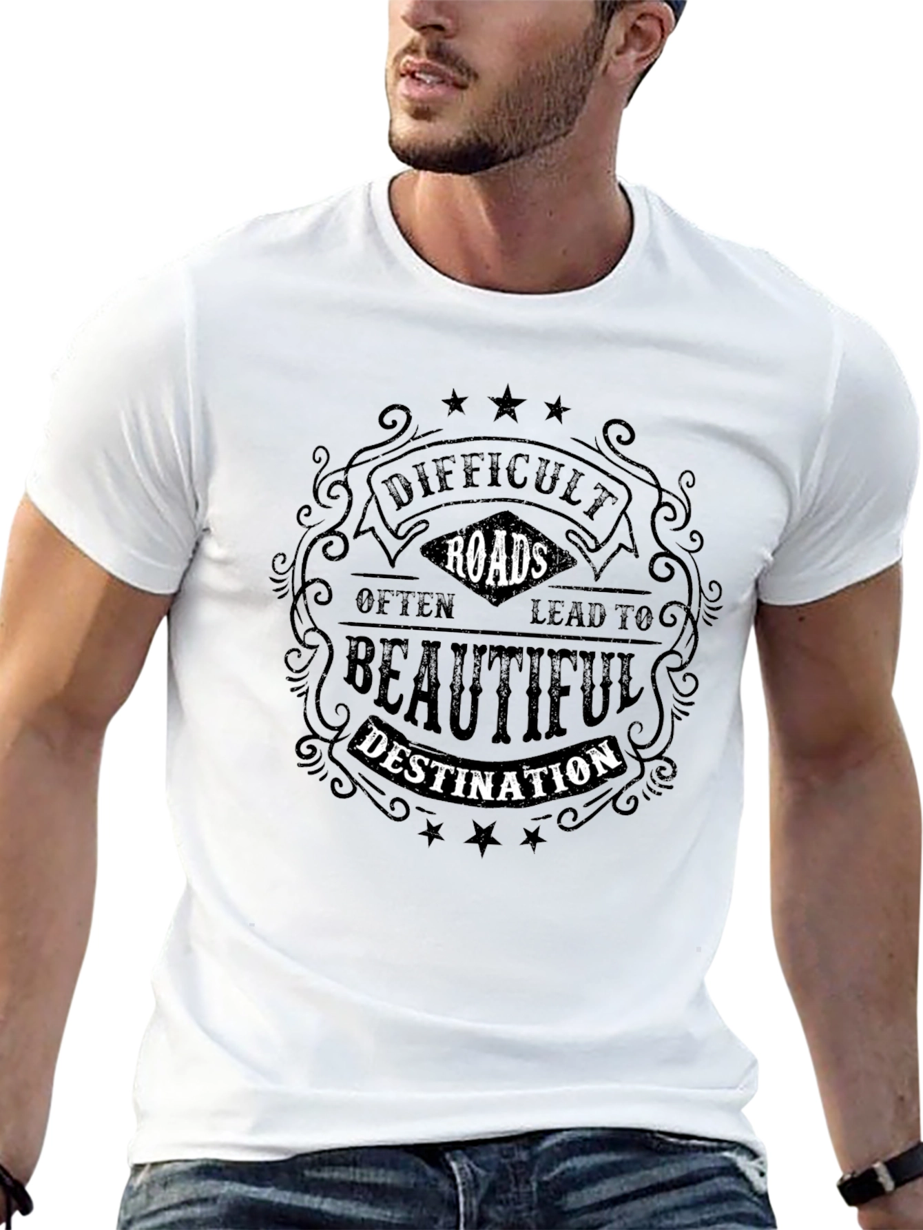 Difficult Roads T-Shirt Inspirational Quote
