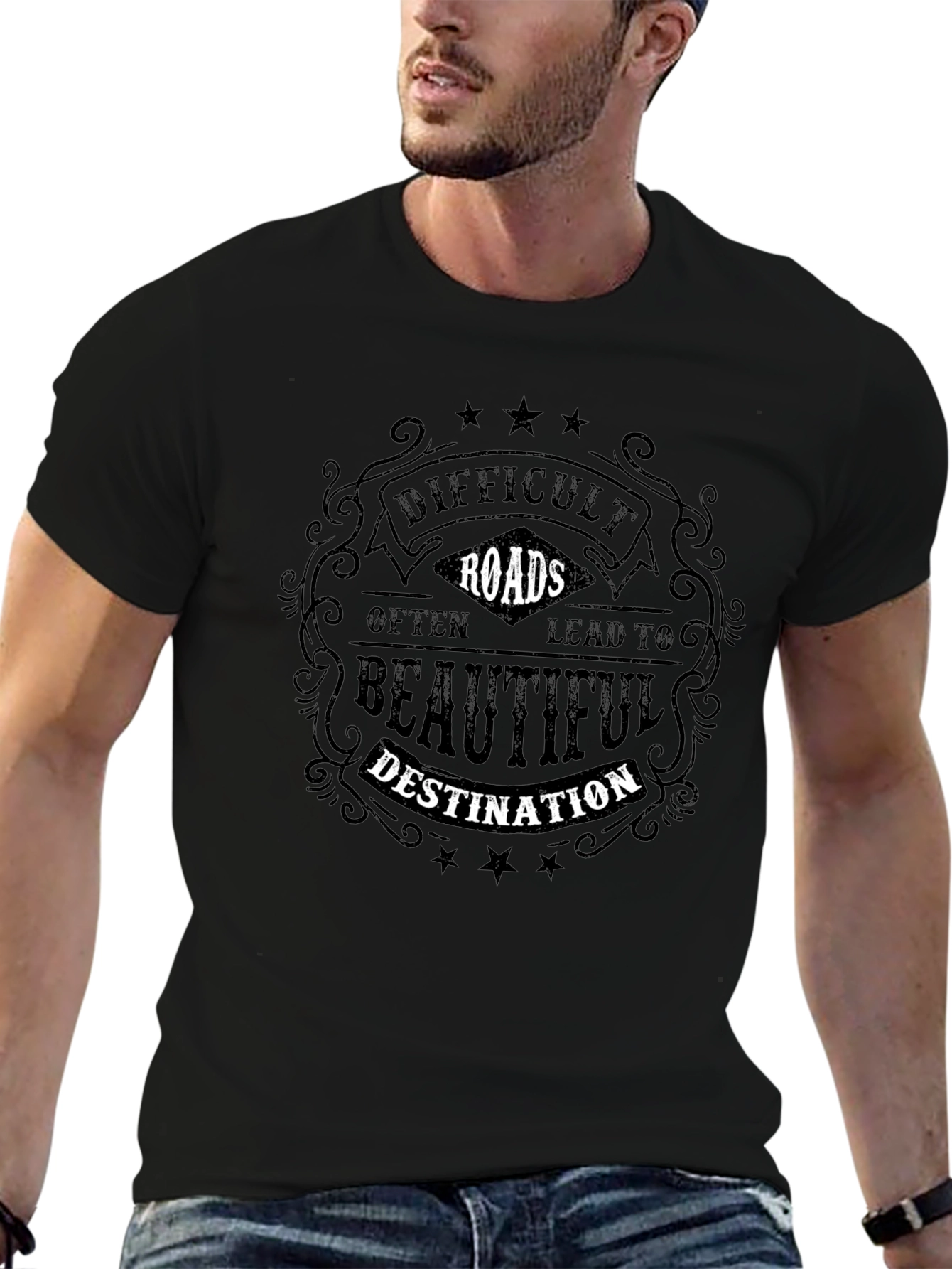 Difficult Roads T-Shirt Inspirational Quote