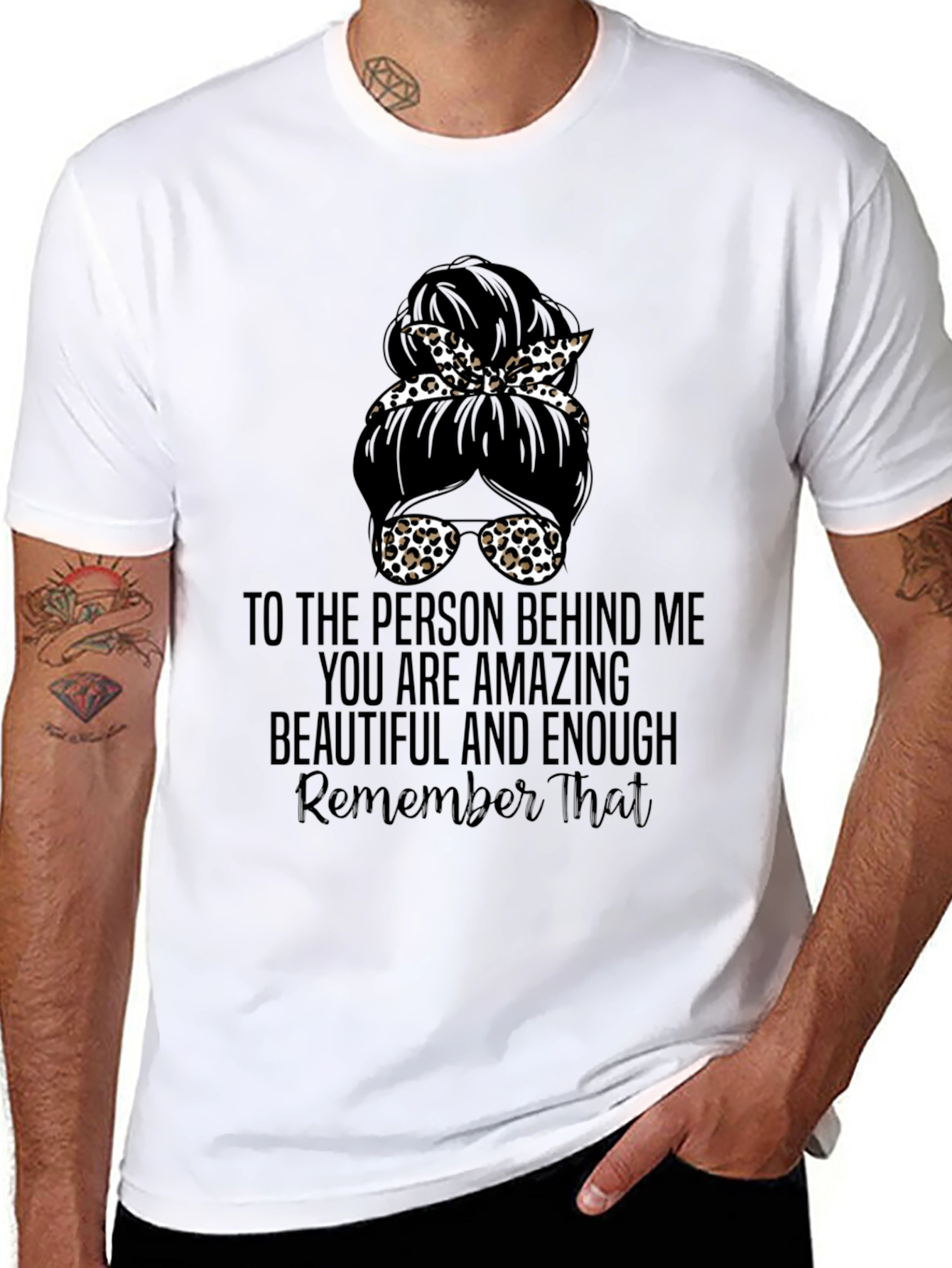 Amazing Leopard Messy Bun T-Shirt