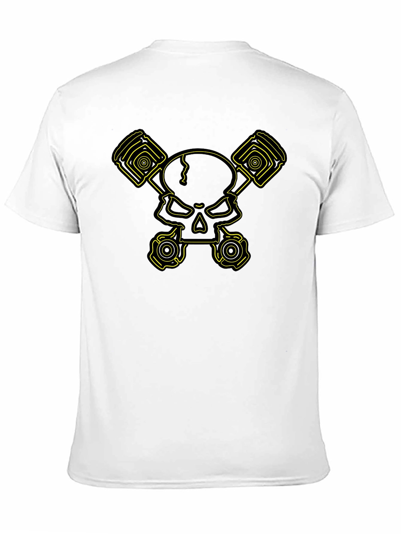 Skull & Pistons Graphic Tee - Black