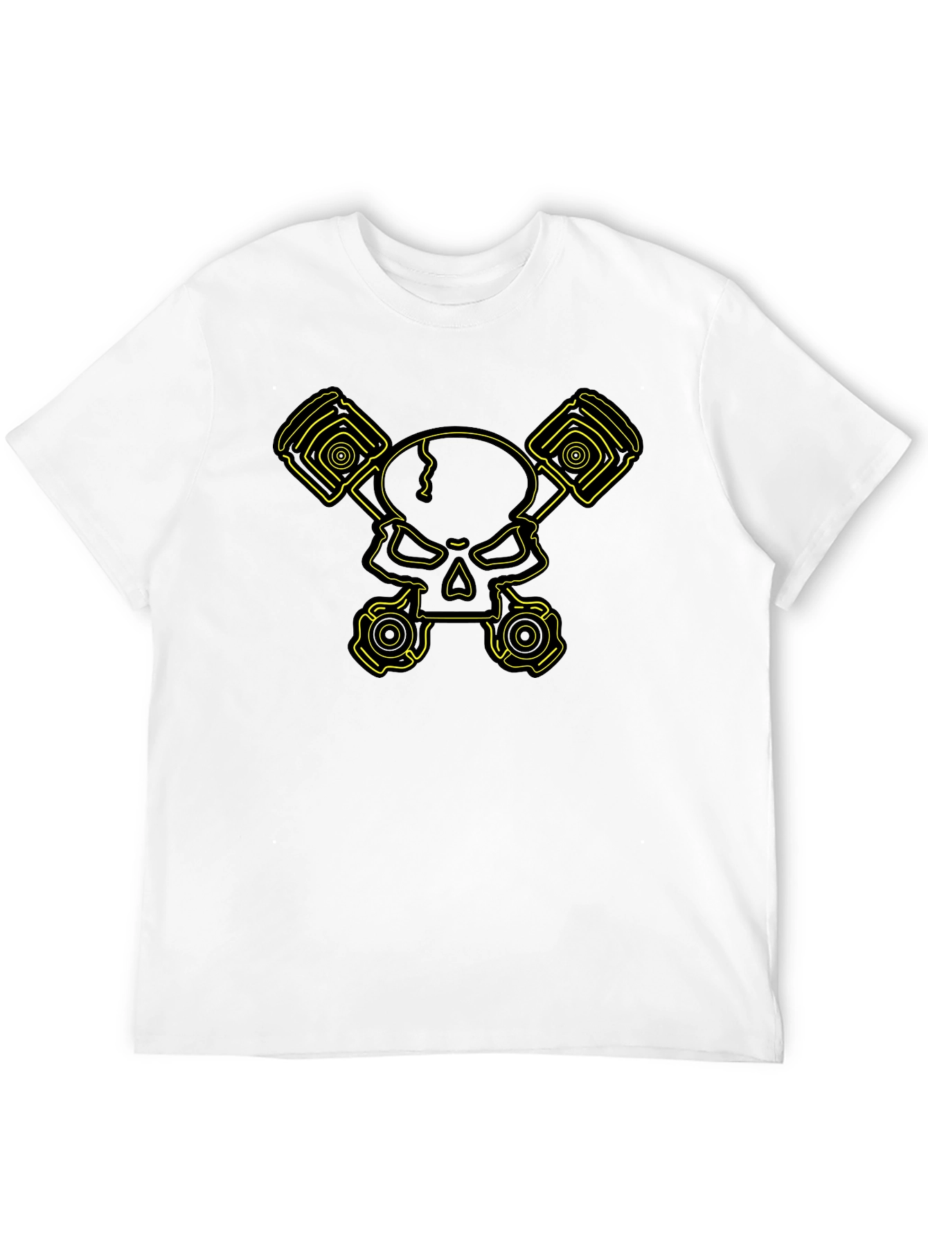 Skull & Pistons Graphic Tee - Black