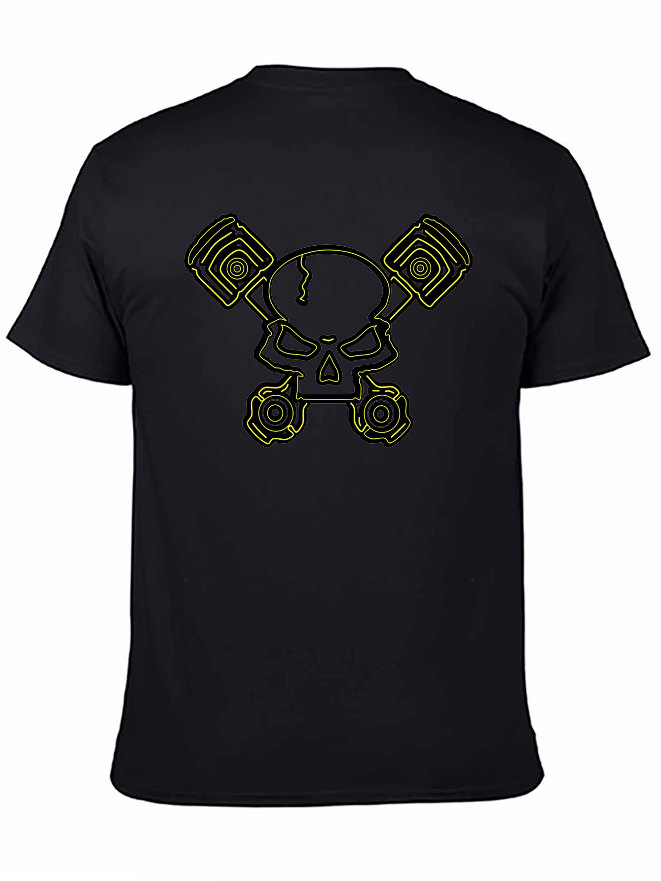 Skull & Pistons Graphic Tee - Black