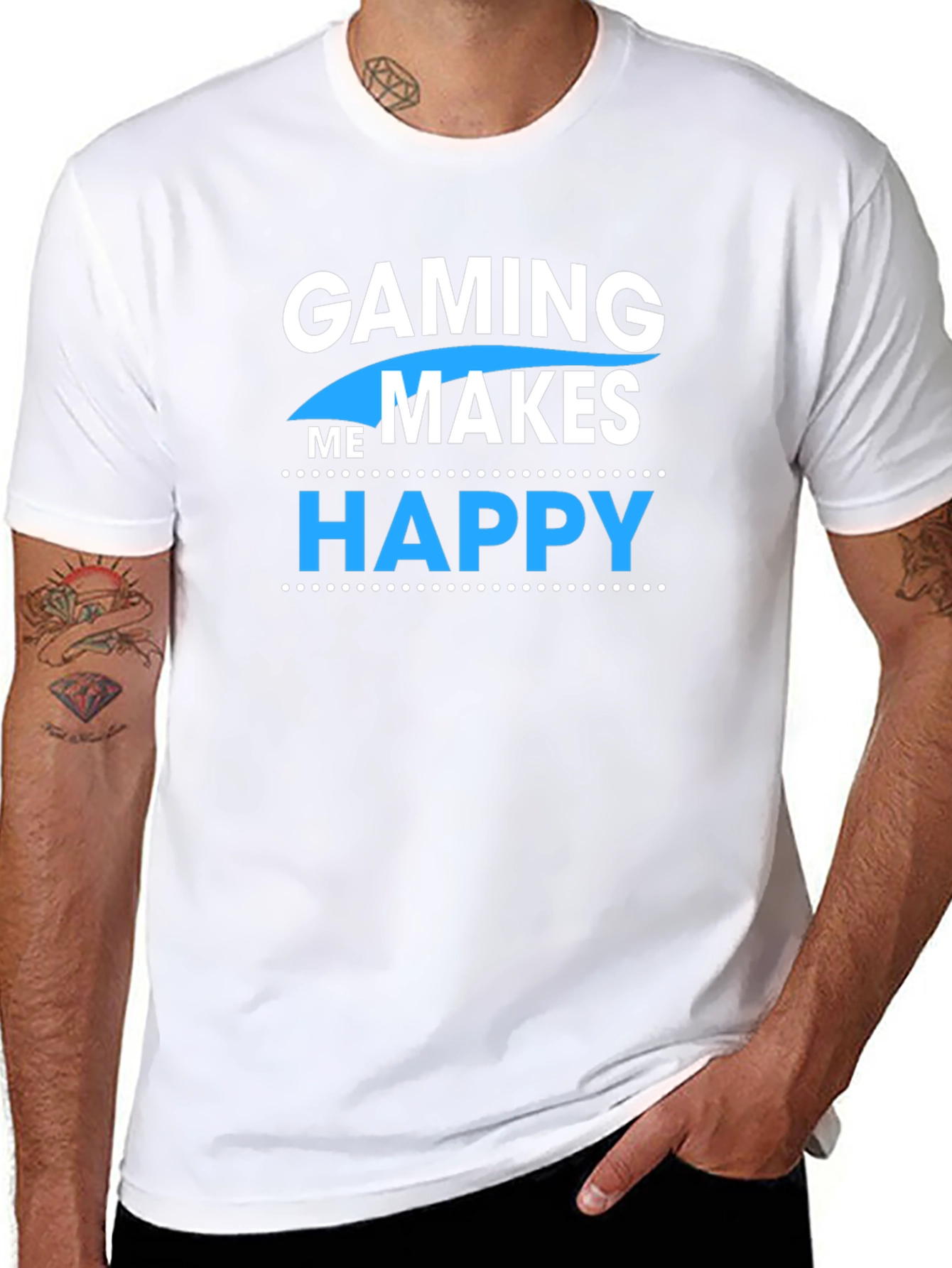Gaming Makes Me Happy Black Graphic Tee