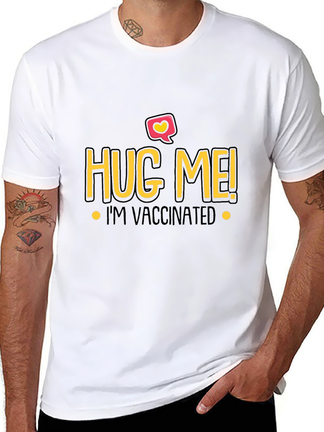 Hug Me Im Vaccinated Black T-Shirt
