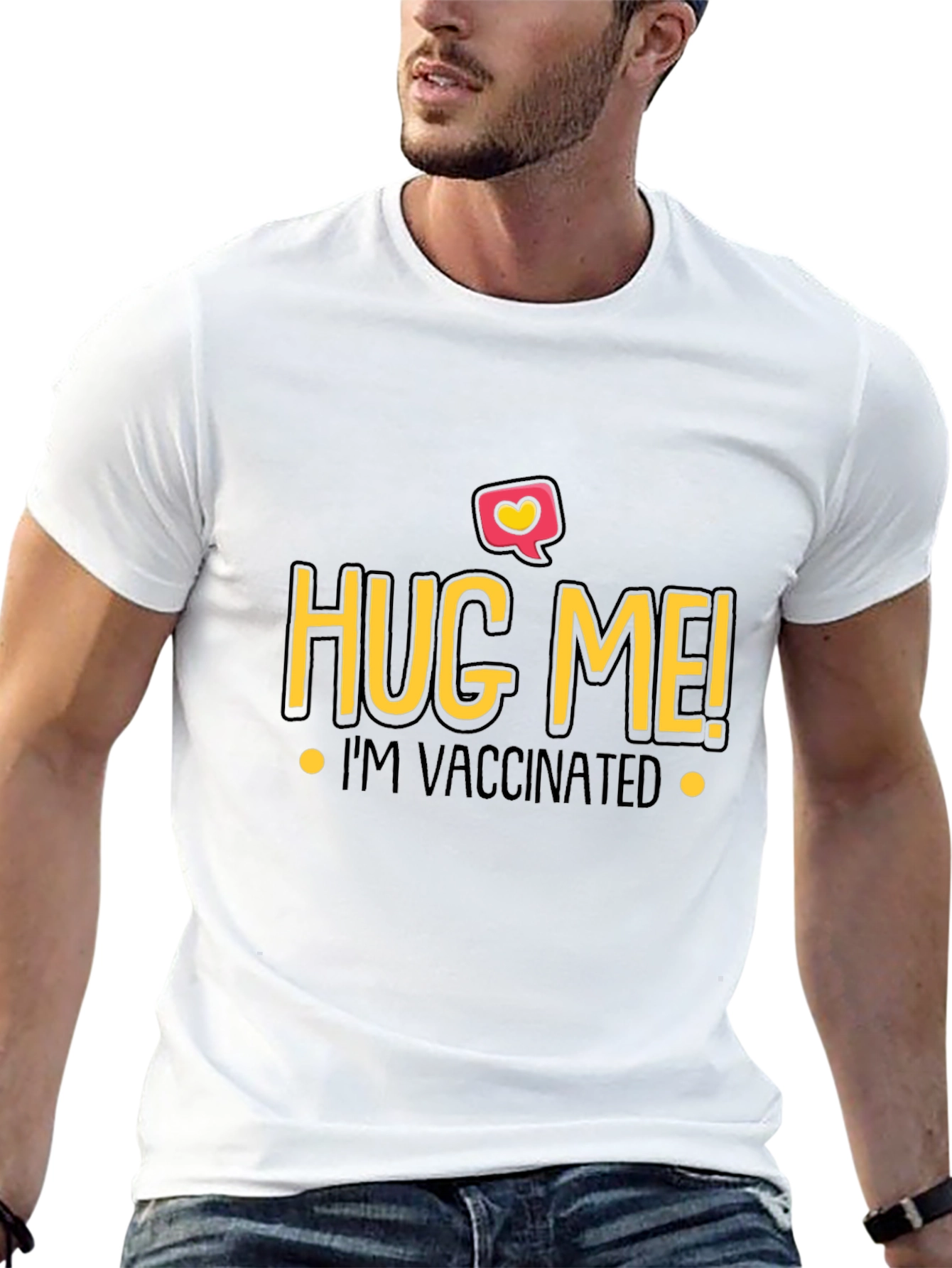 Hug Me Im Vaccinated Black T-Shirt
