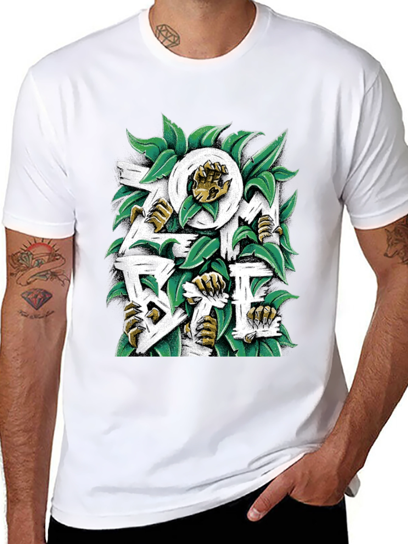 Zombie Escape Graphic Tee - Black Cotton T-Shirt
