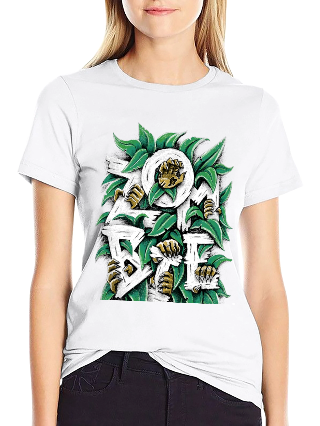 Zombie Escape Graphic Tee - Black Cotton T-Shirt