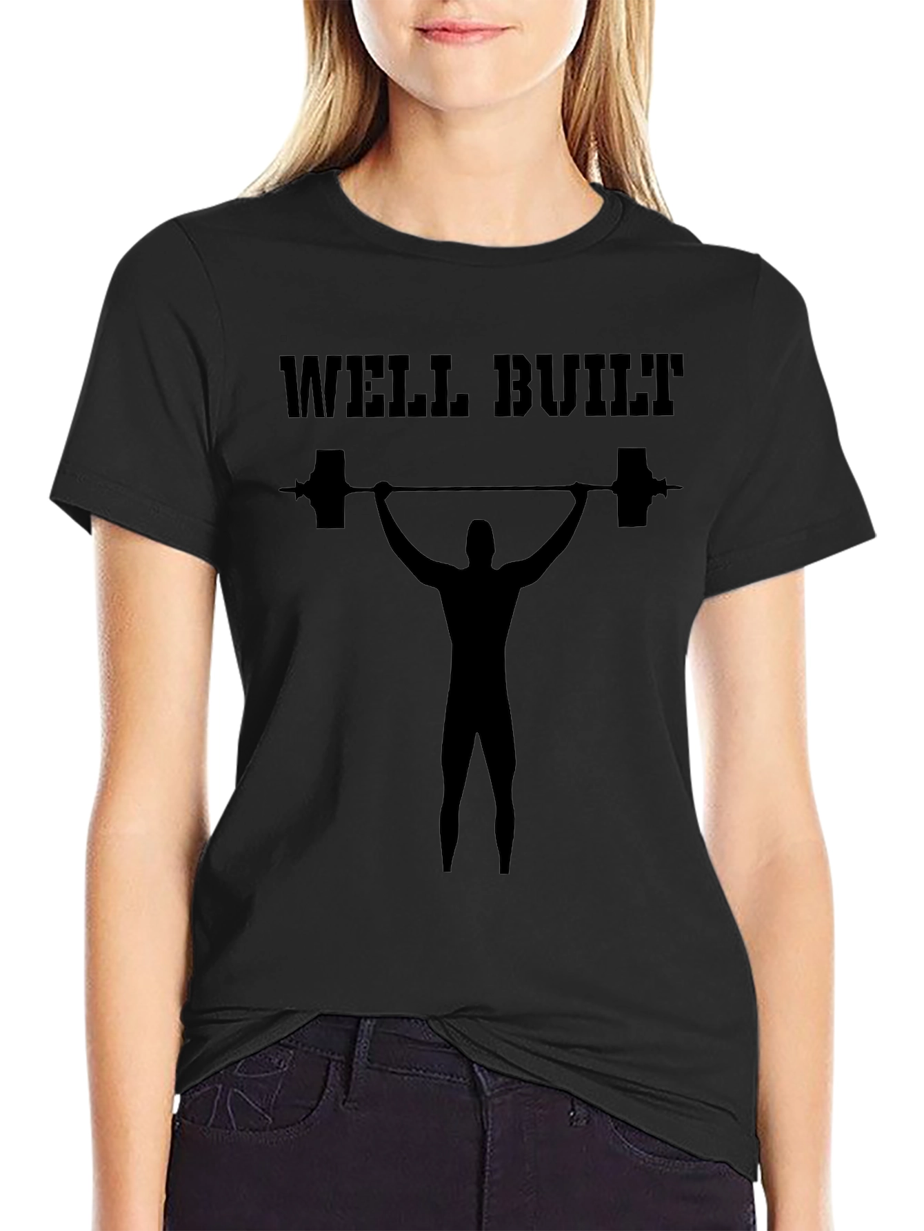 Well Built Weightlifter Graphic T-Shirt - Black