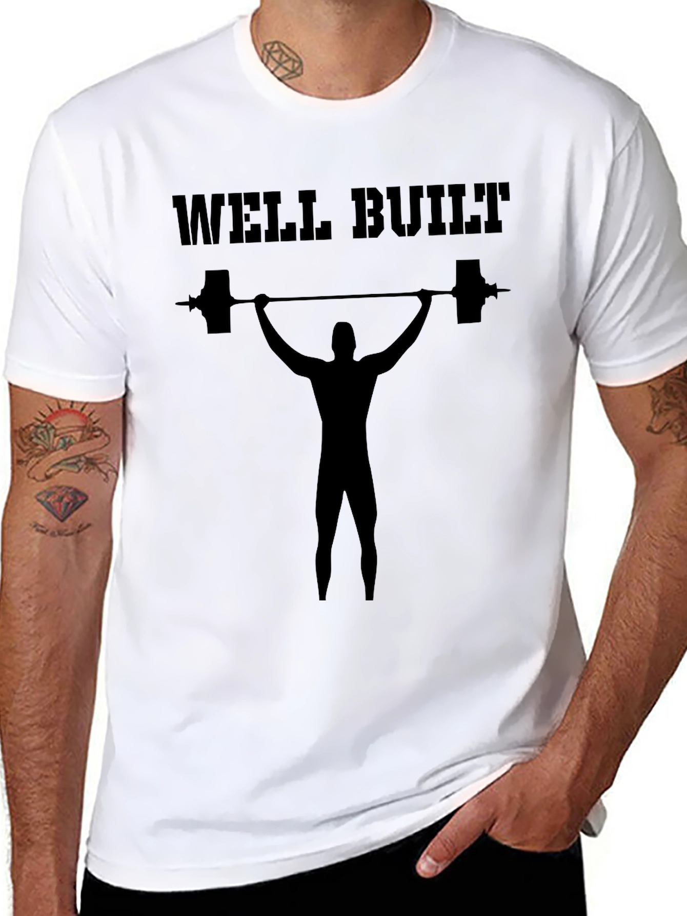 Well Built Weightlifter Graphic T-Shirt - Black