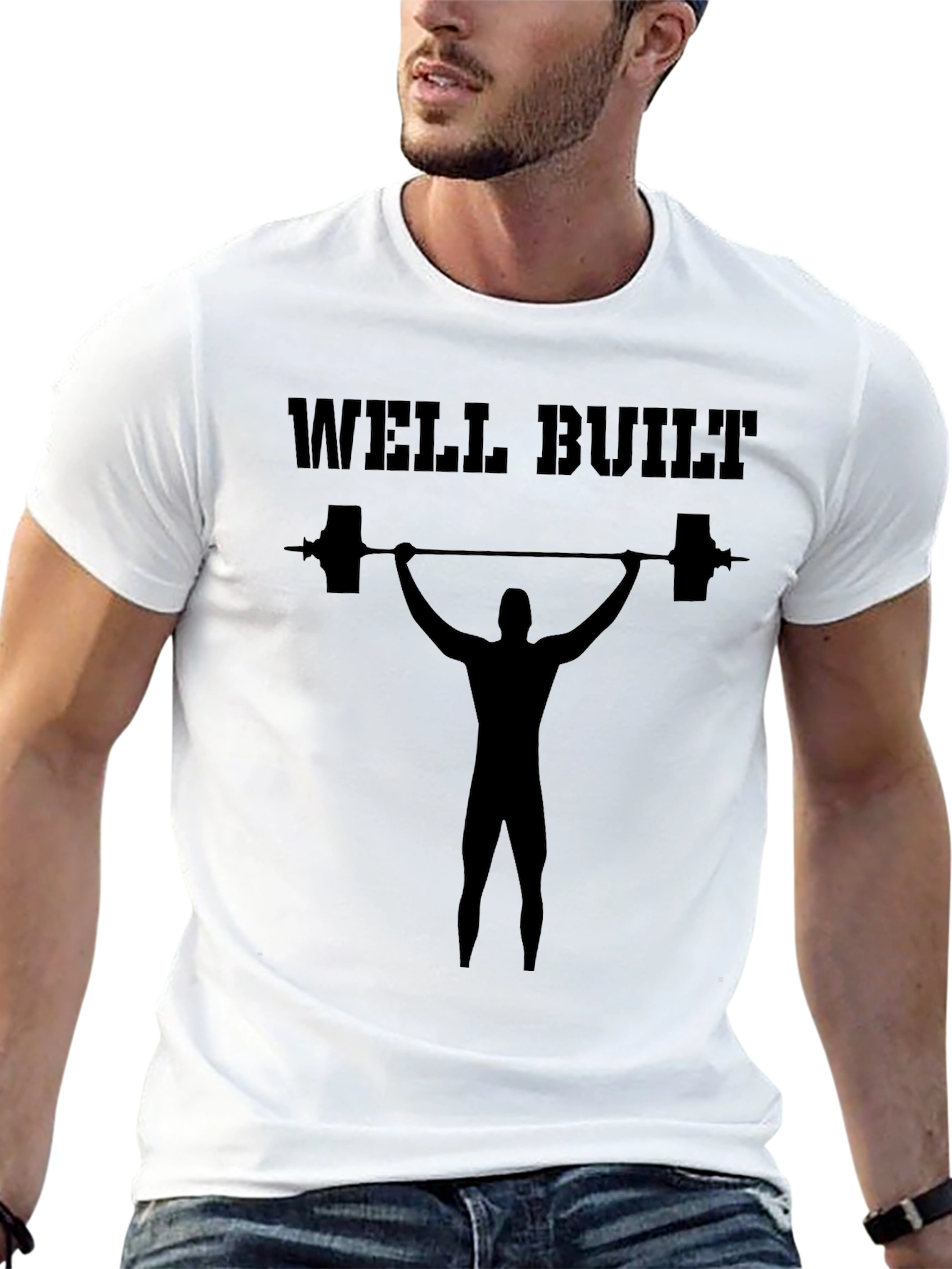 Well Built Weightlifter Graphic T-Shirt - Black
