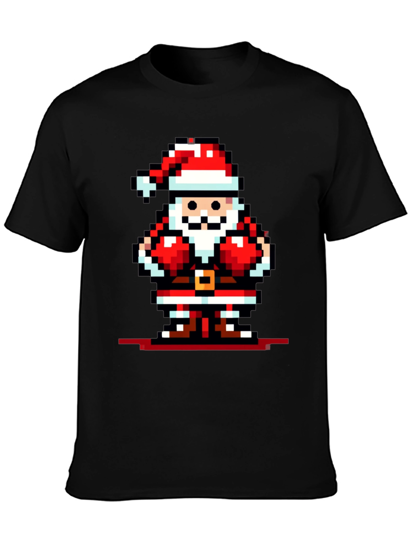 Pixel Santa Graphic Tee - Black