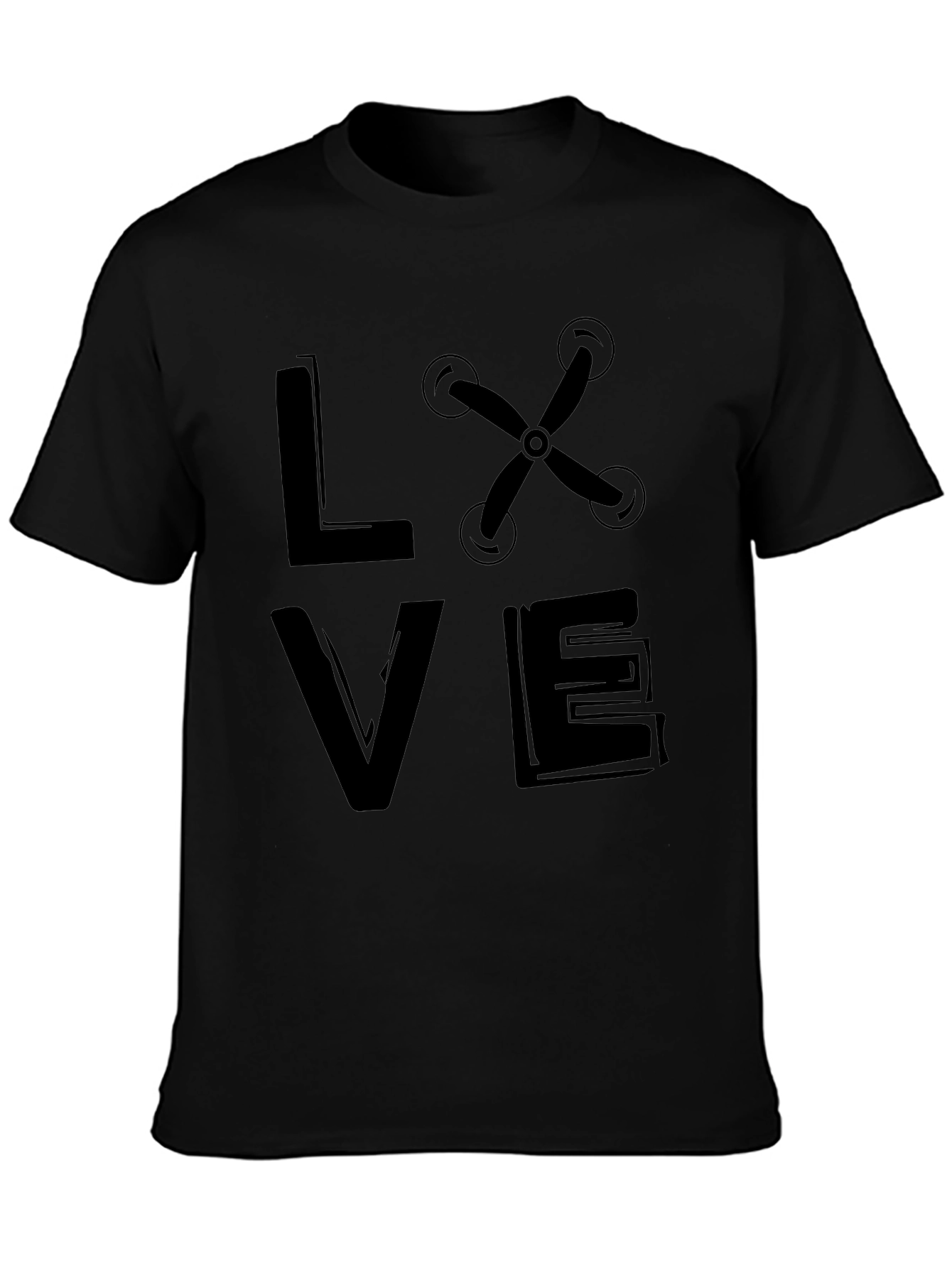Drone Love Graphic Tee -  Black Unisex T-Shirt