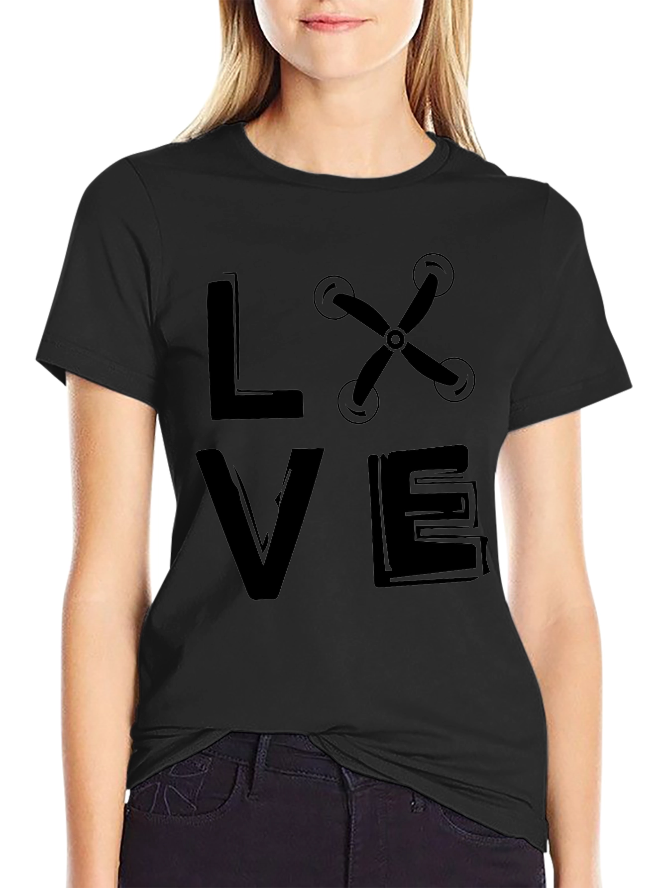Drone Love Graphic Tee -  Black Unisex T-Shirt