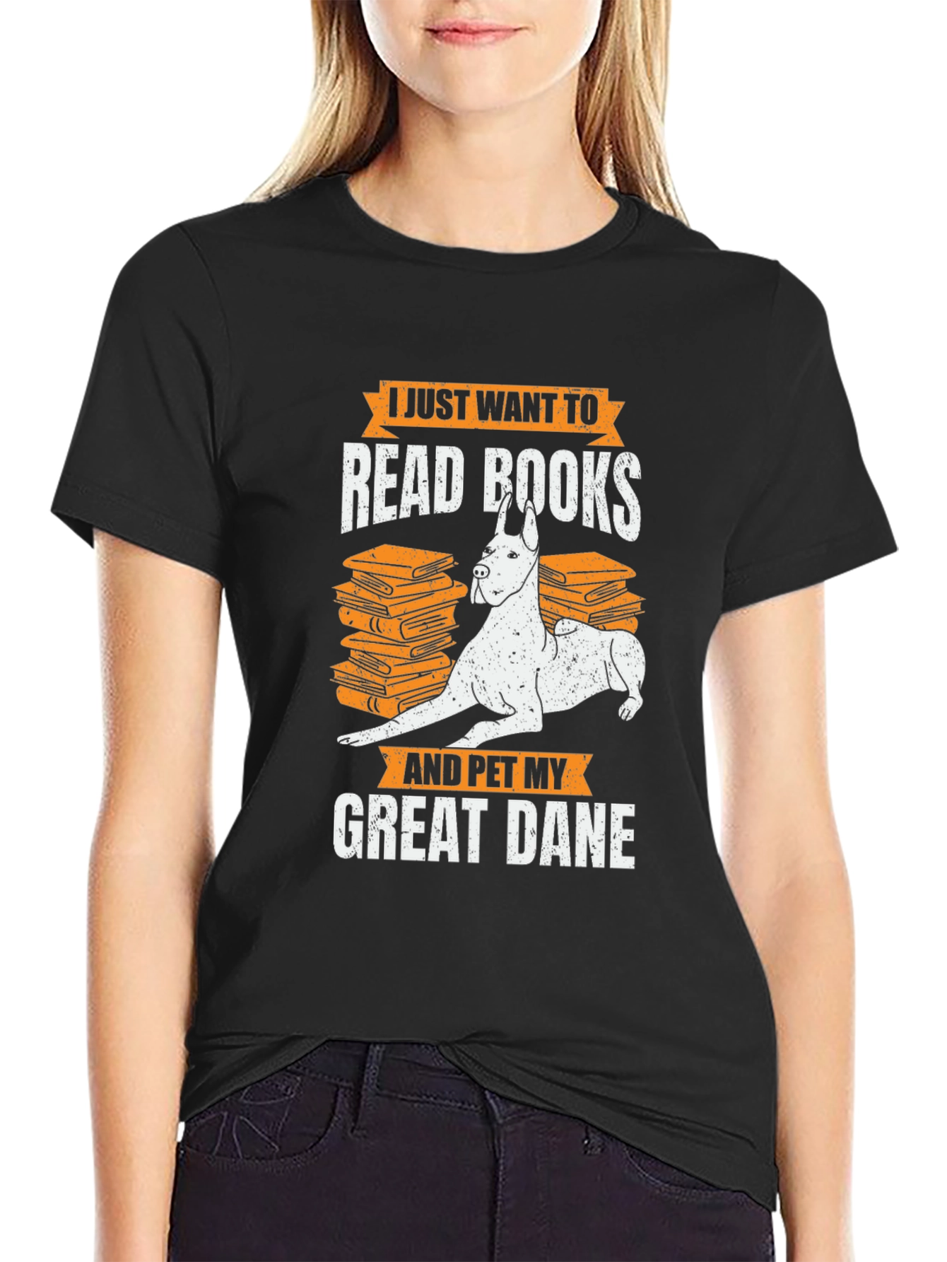 Read Books & Pet Great Dane T-Shirt