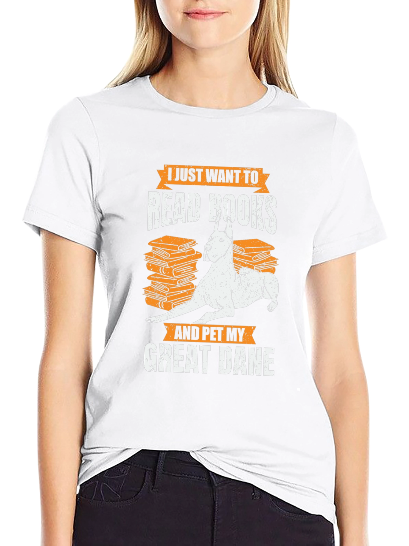 Read Books & Pet Great Dane T-Shirt