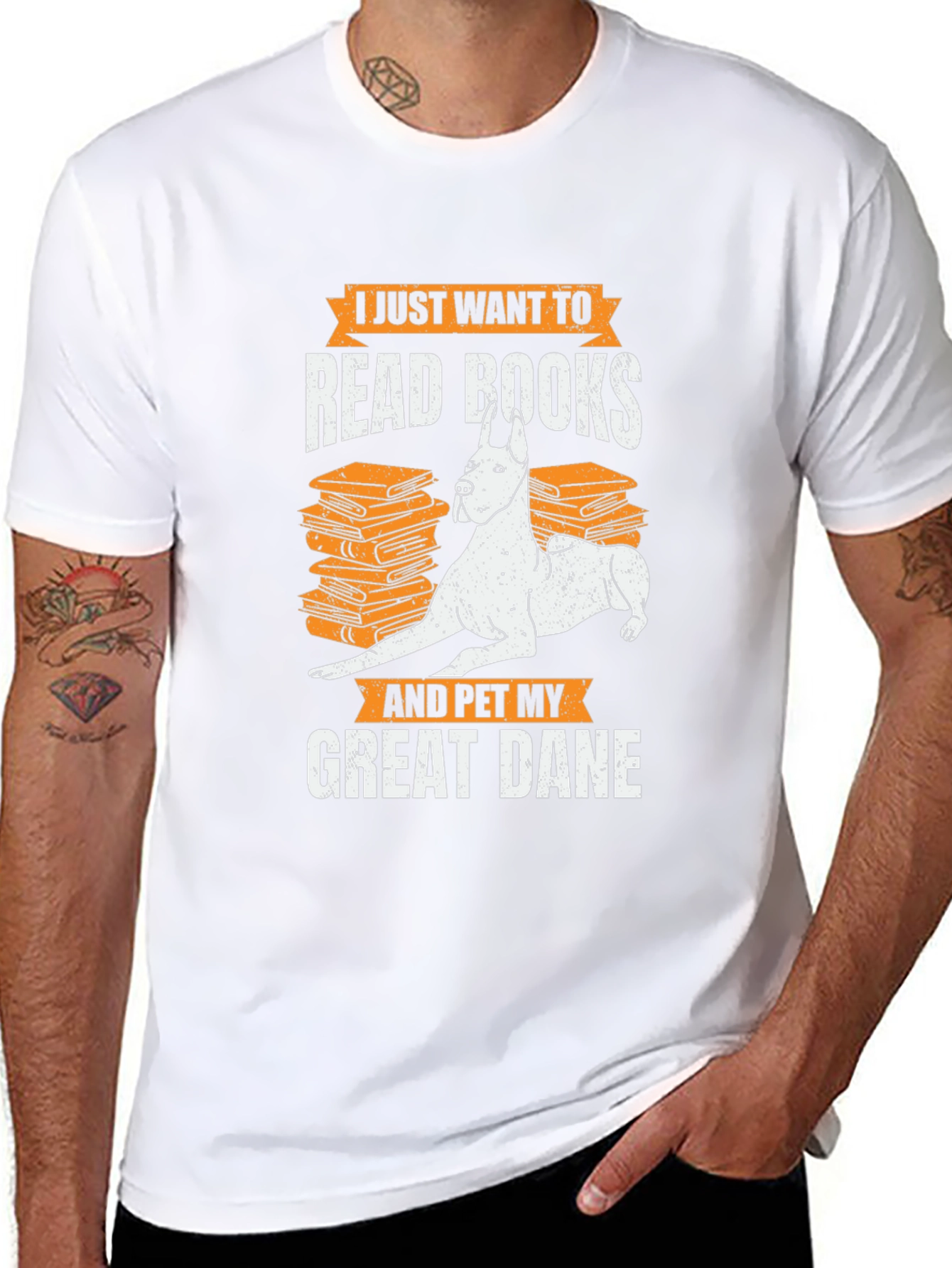 Read Books & Pet Great Dane T-Shirt