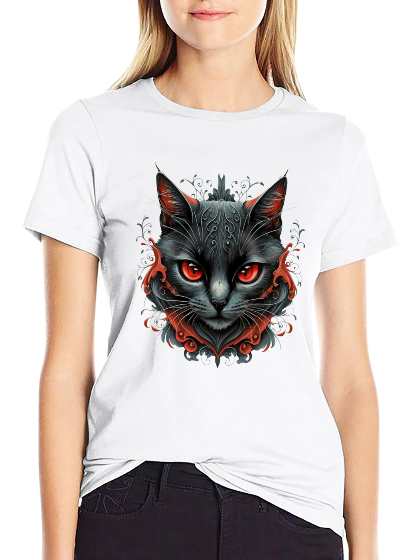 Black Cat Graphic Tee - Mens Stylish T-Shirt
