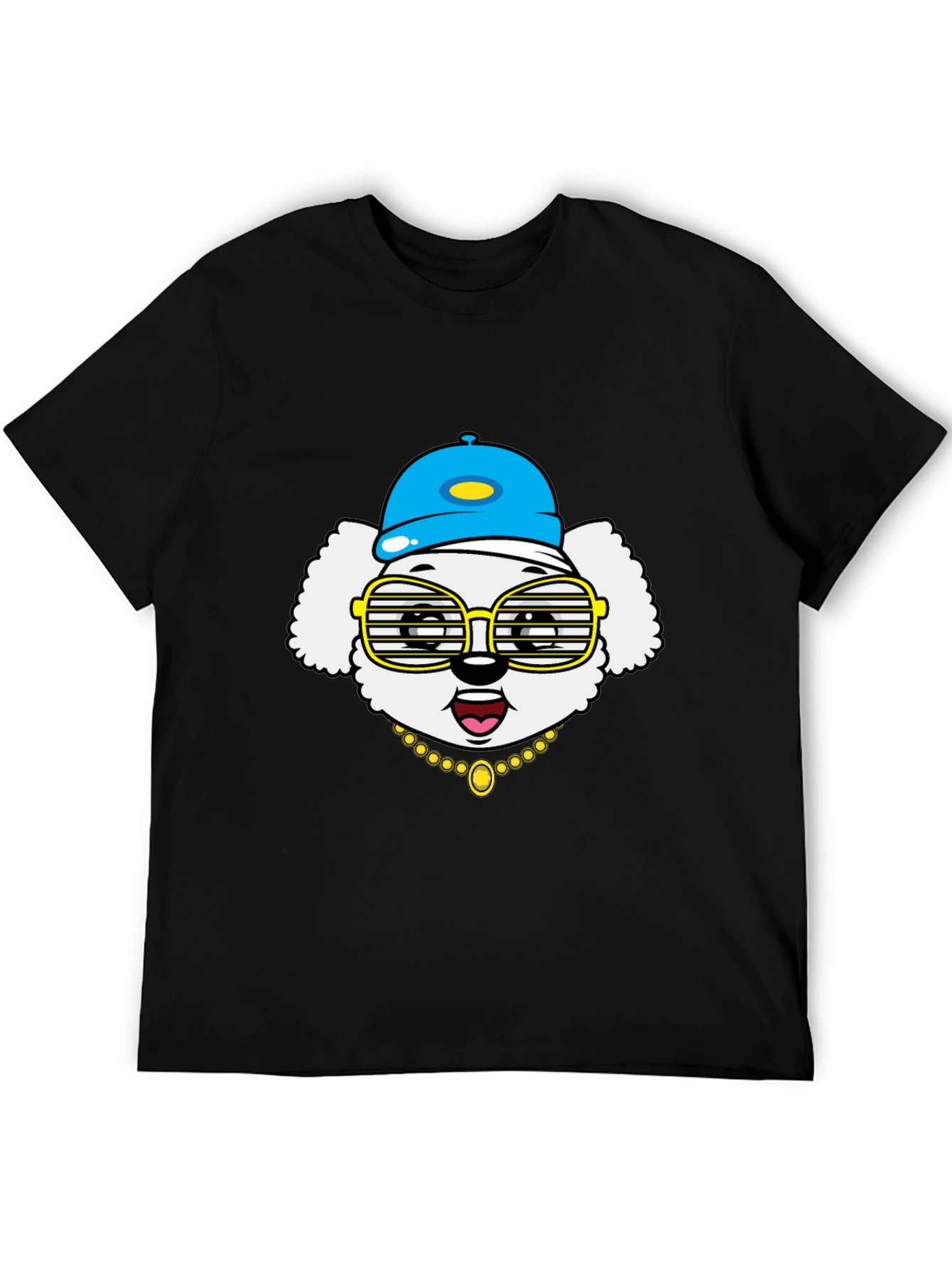 Dog Wearing Hat & Glasses T-Shirt