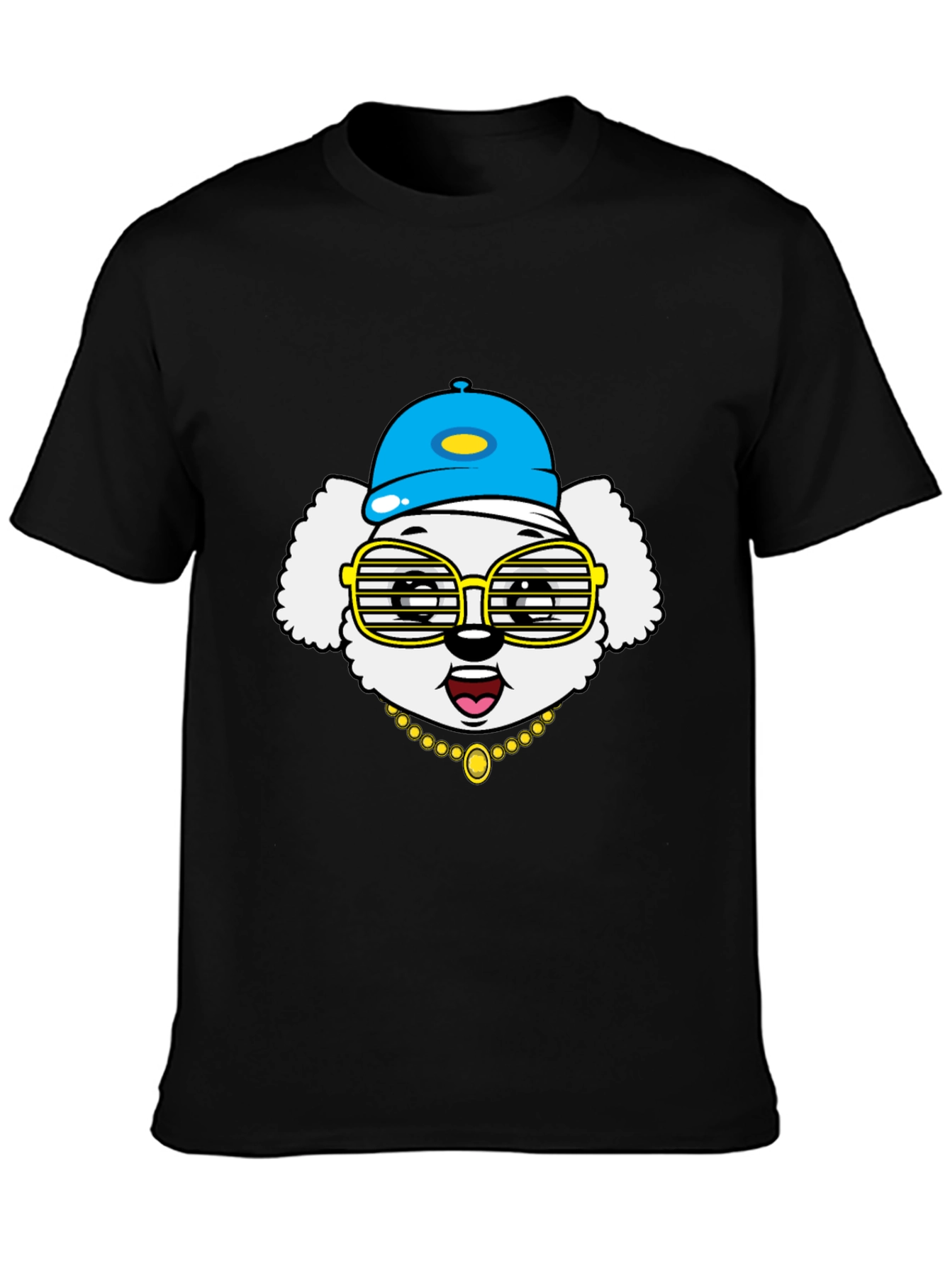 Dog Wearing Hat & Glasses T-Shirt