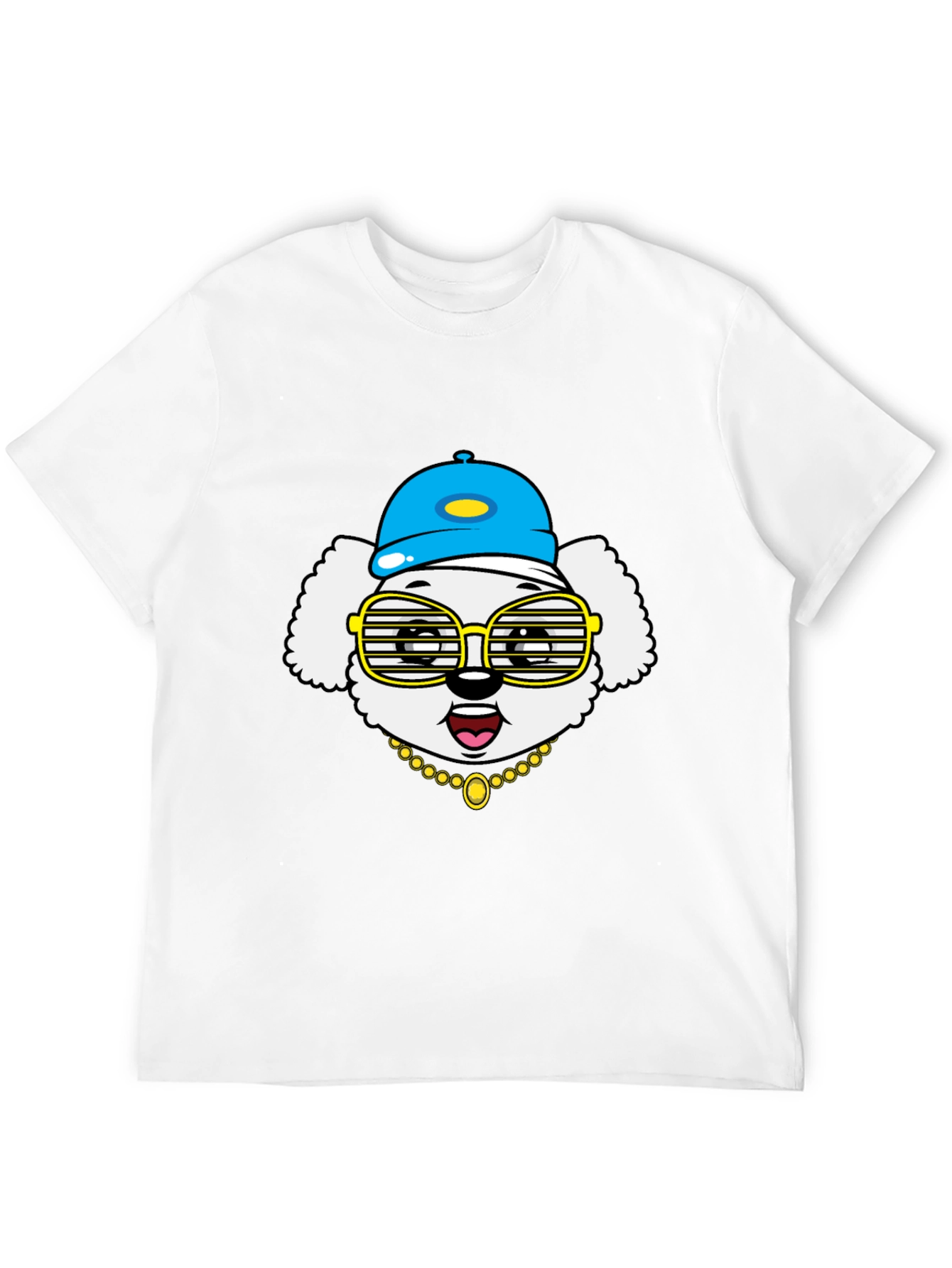 Dog Wearing Hat & Glasses T-Shirt