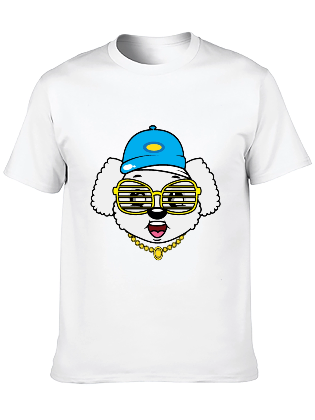 Dog Wearing Hat & Glasses T-Shirt
