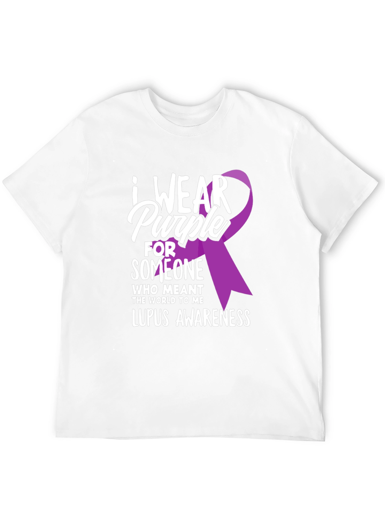 Lupus Awareness T-Shirt - I Wear Purple Ribbon