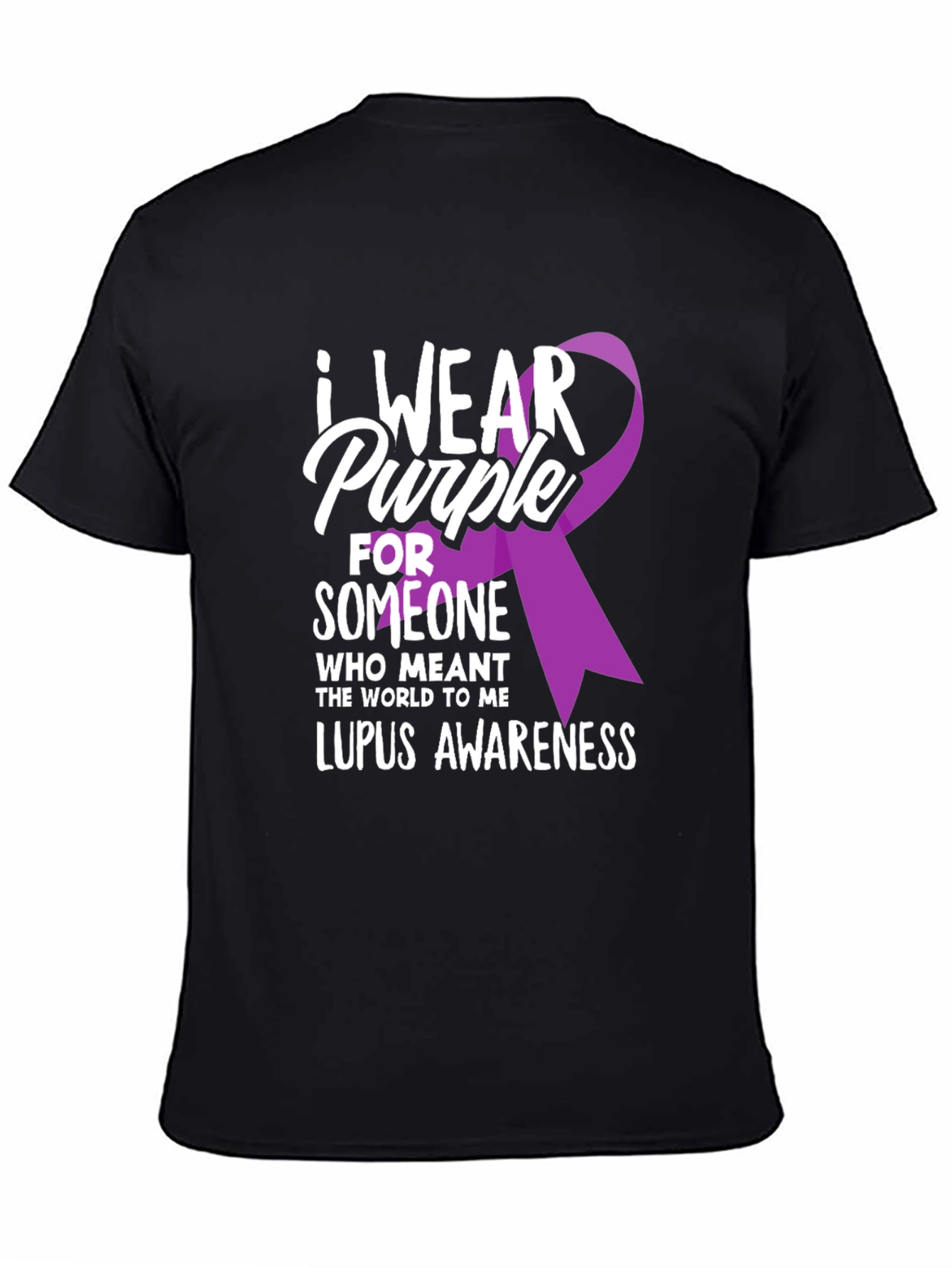 Lupus Awareness T-Shirt - I Wear Purple Ribbon