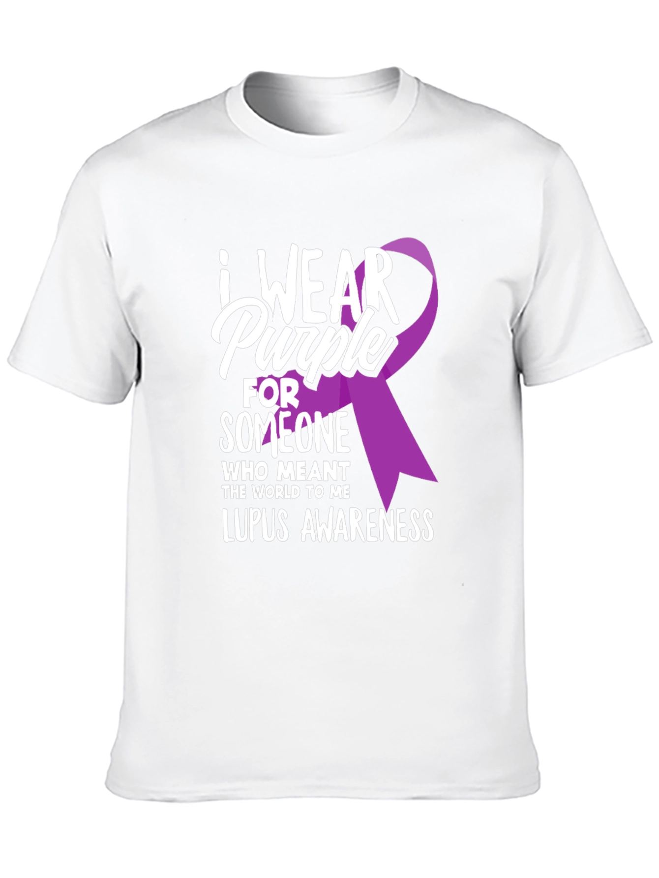Lupus Awareness T-Shirt - I Wear Purple Ribbon