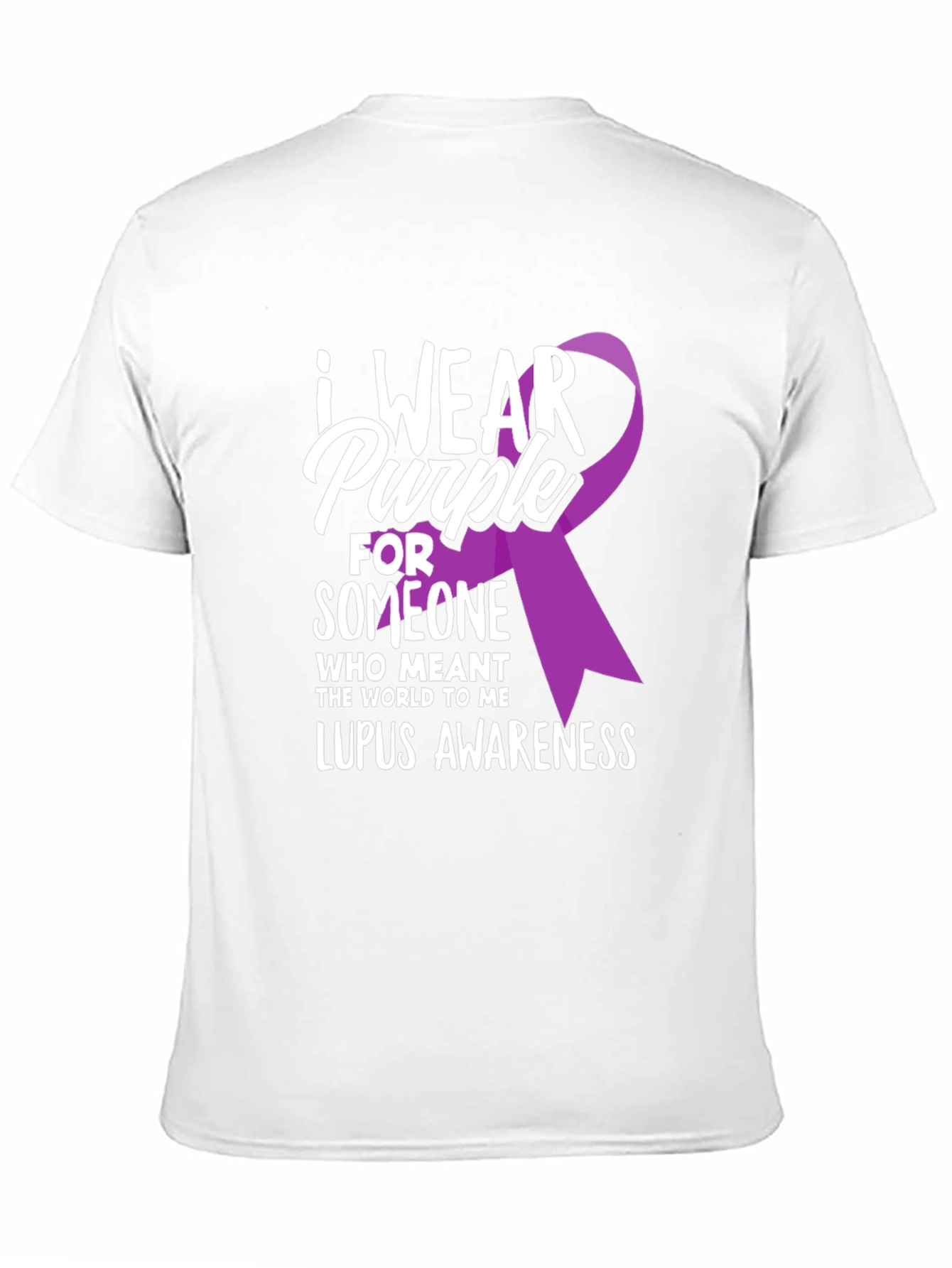 Lupus Awareness T-Shirt - I Wear Purple Ribbon