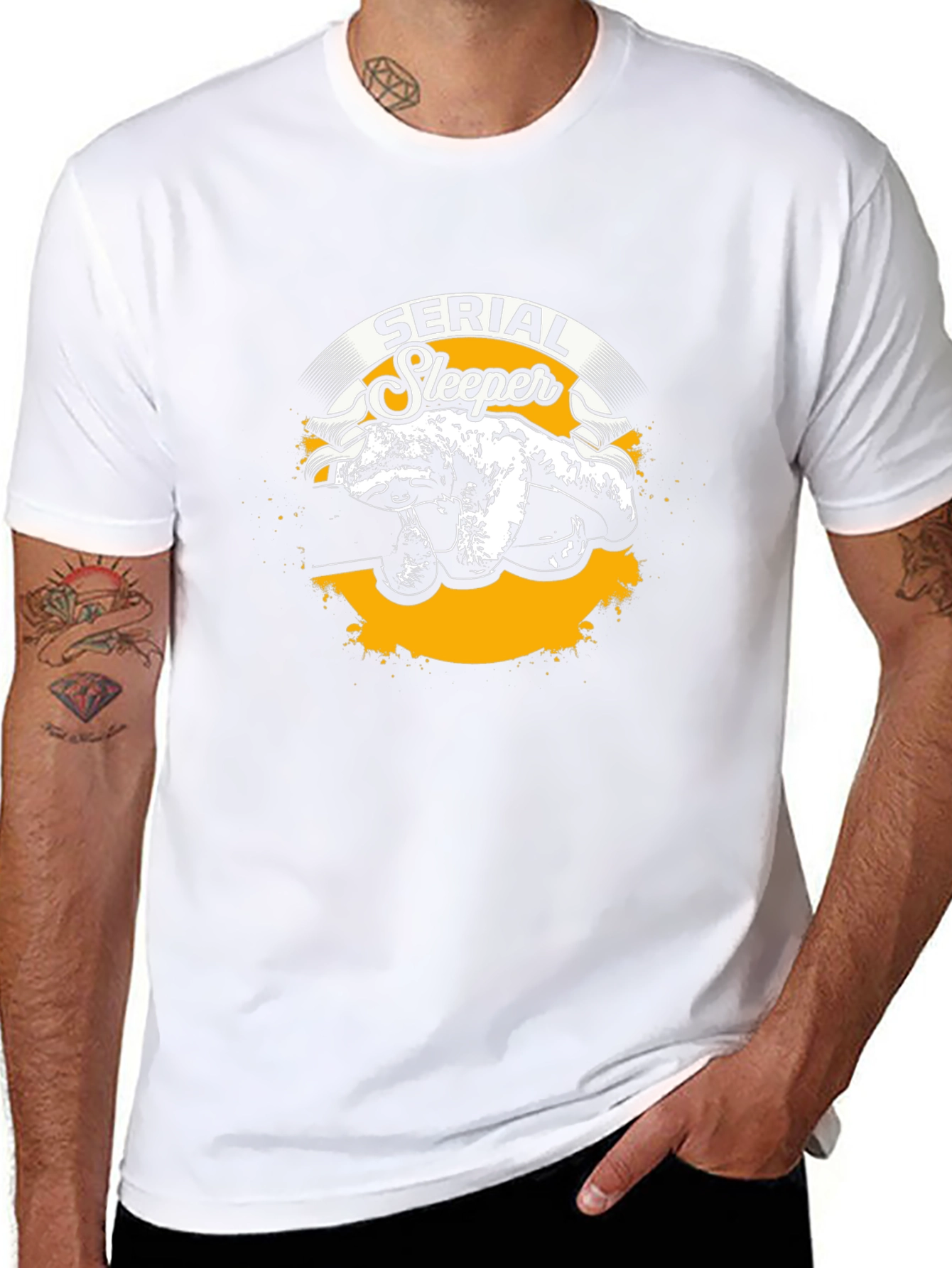 Serial Sleeper Sloth Graphic T-Shirt Funny Sleepy Animal Tee