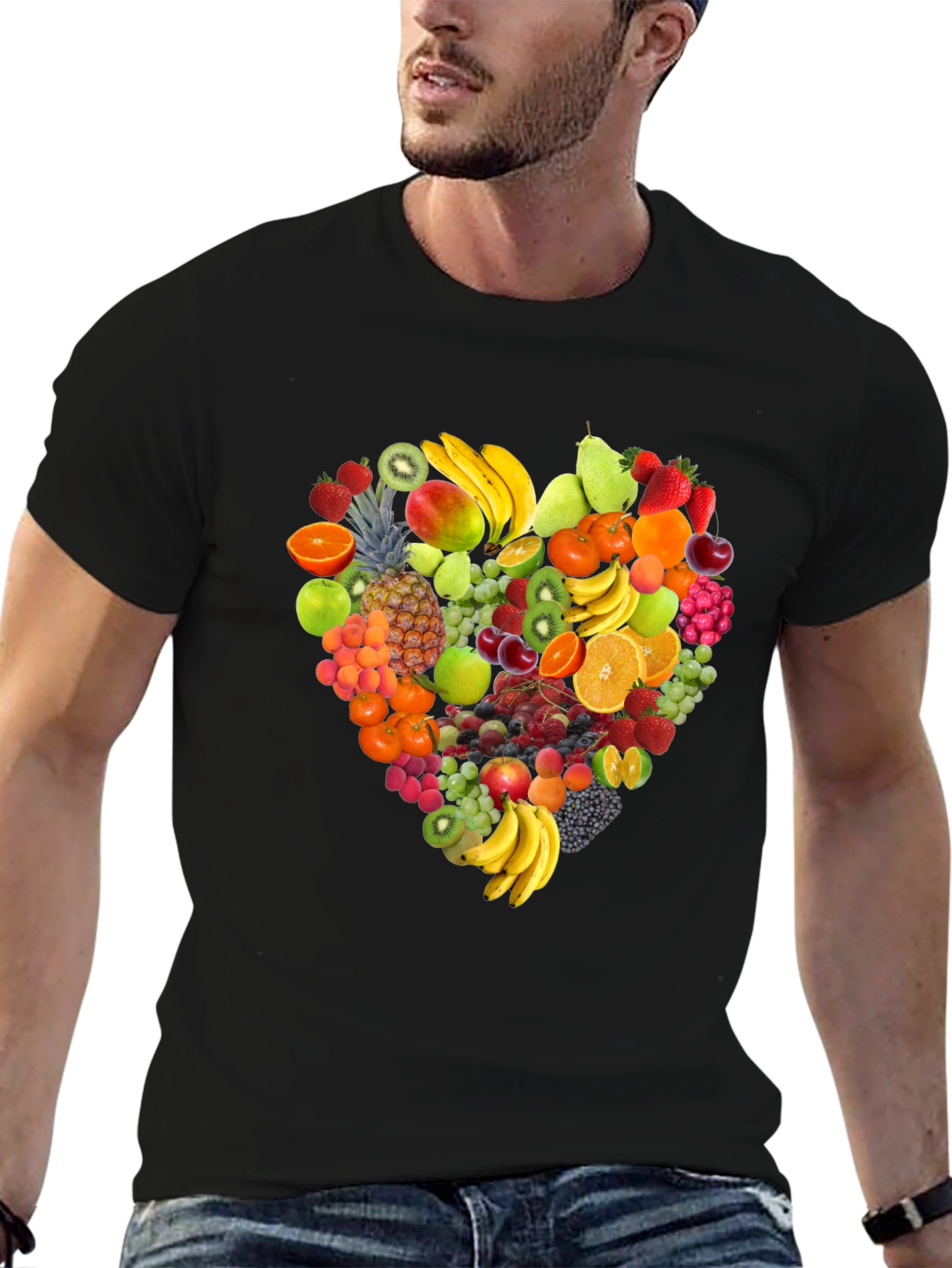 Fruit Heart Graphic Tee - Healthy Lifestyle Shirt