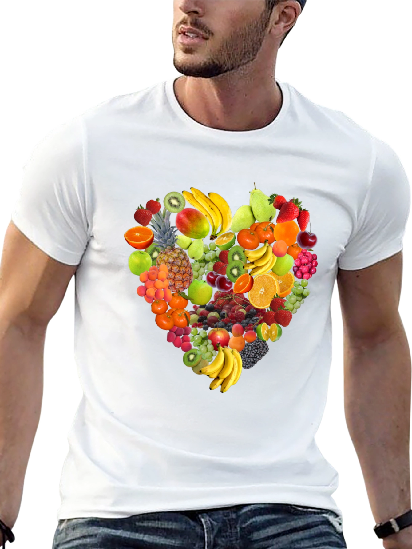 Fruit Heart Graphic Tee - Healthy Lifestyle Shirt